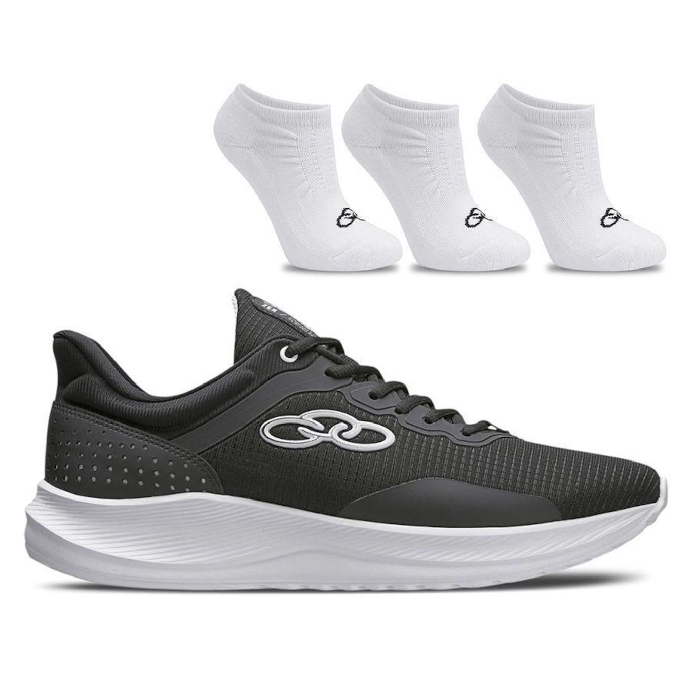 Kit Tênis  Zex Olympikus e Meia Cano Invisível com 3 Pares - Masculino - Foto 1