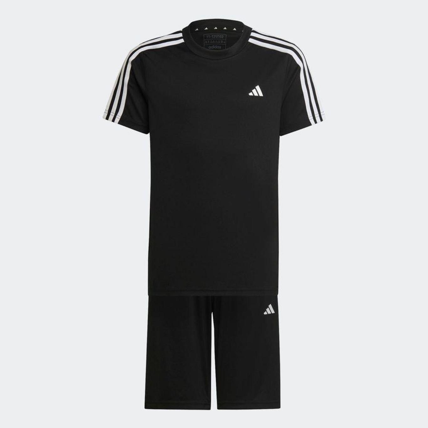 Kit Camiseta + Shorts adidas Train Essentials Aeroready 3-Stripes - Infantil - Foto 3