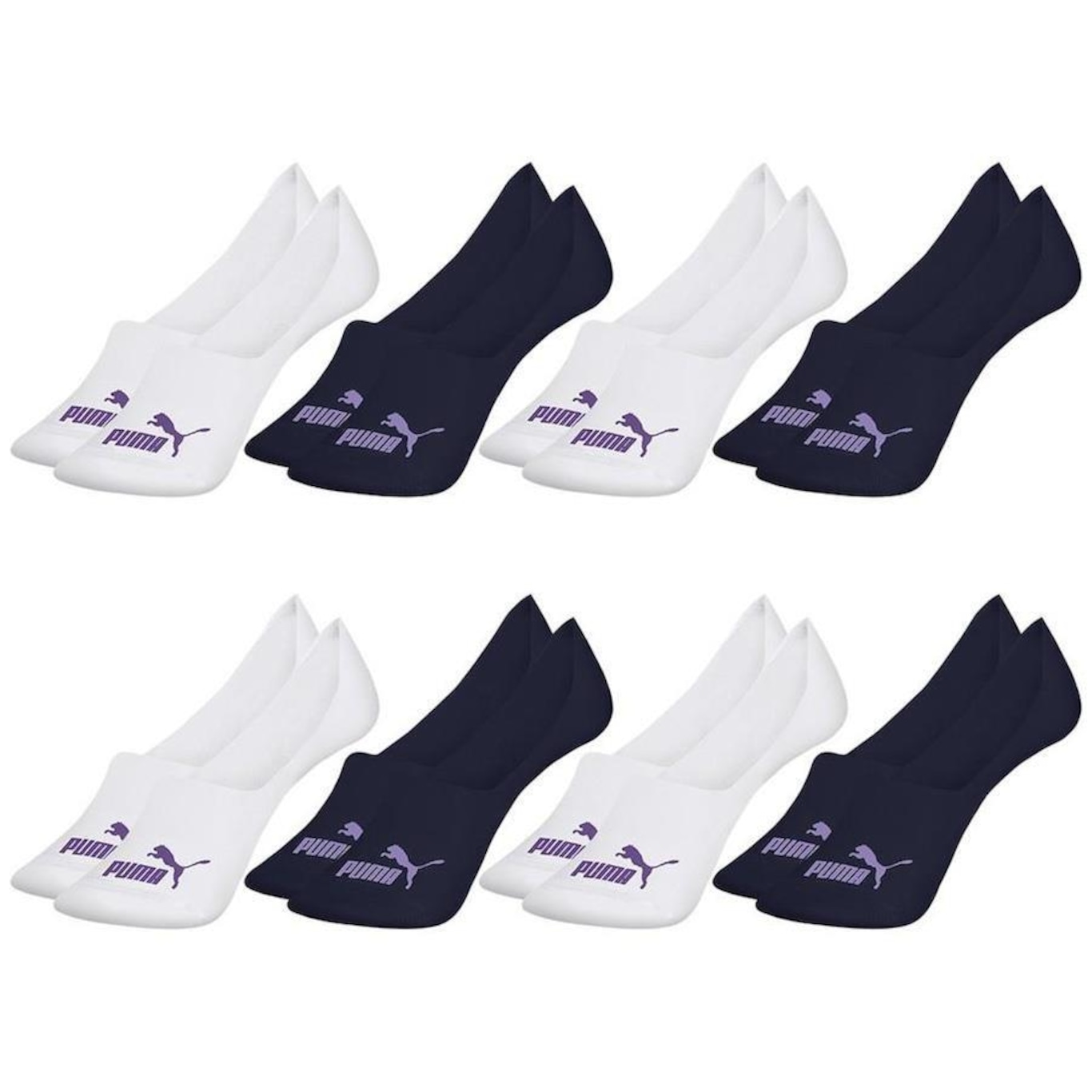 Kit Meia Sapatilha Puma Invisível - 8 Pares - Feminino - Foto 1