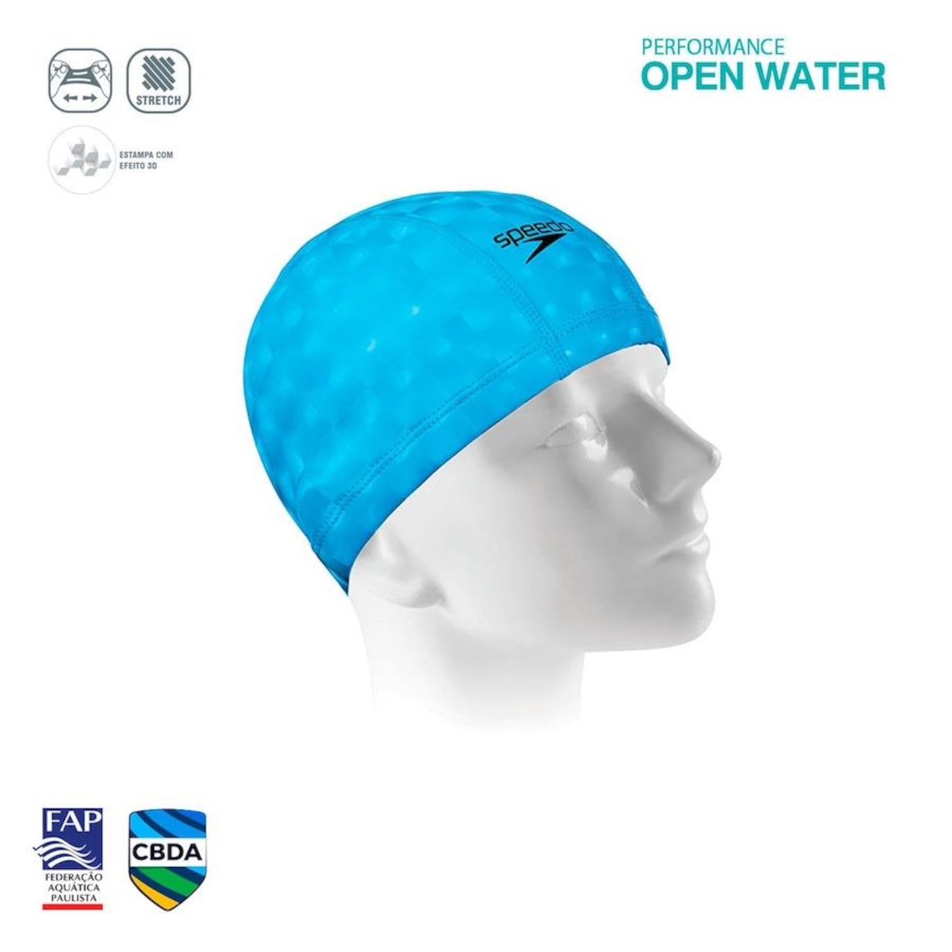 Touca de Natação em Tecido Ultra Confortável Speedo Comfort 3D Cap - Adulto - Foto 2