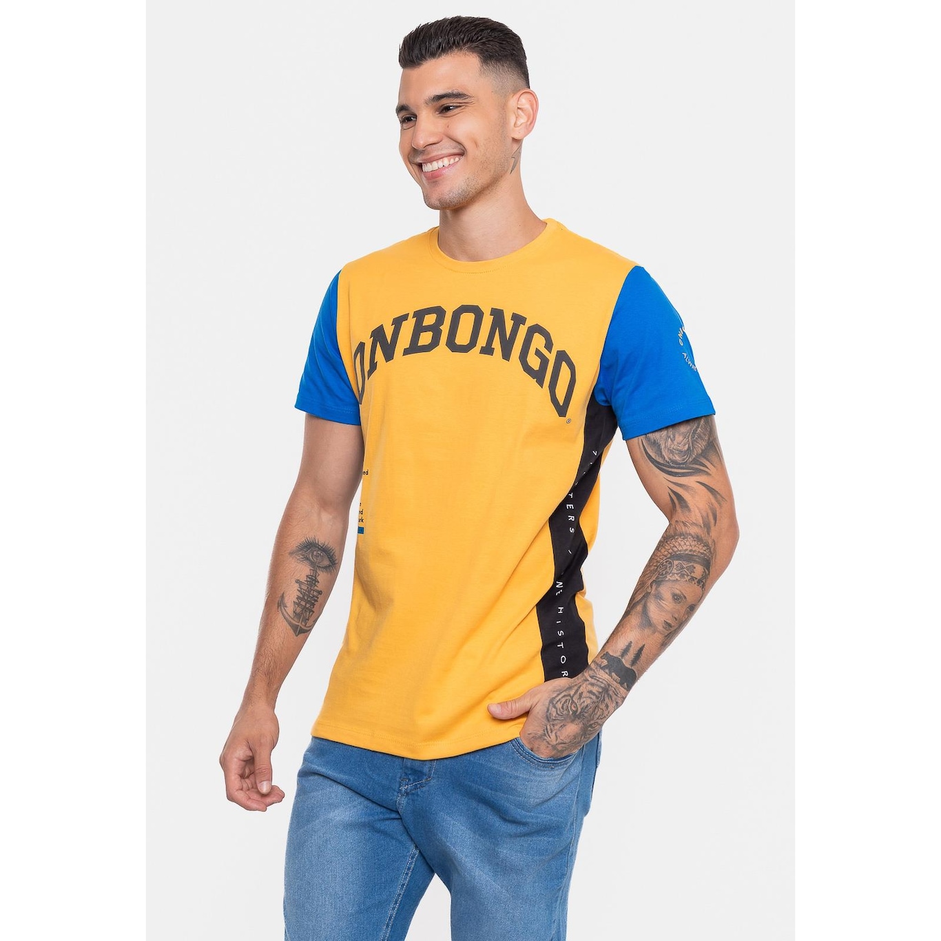 Camiseta Onbongo Especial Mosaico Brazil - Masculina - Foto 4