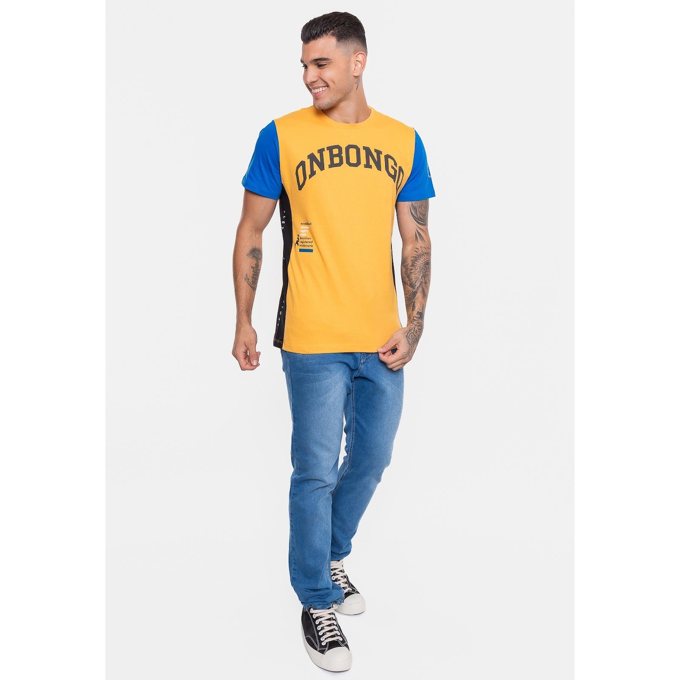 Camiseta Onbongo Especial Mosaico Brazil - Masculina - Foto 5