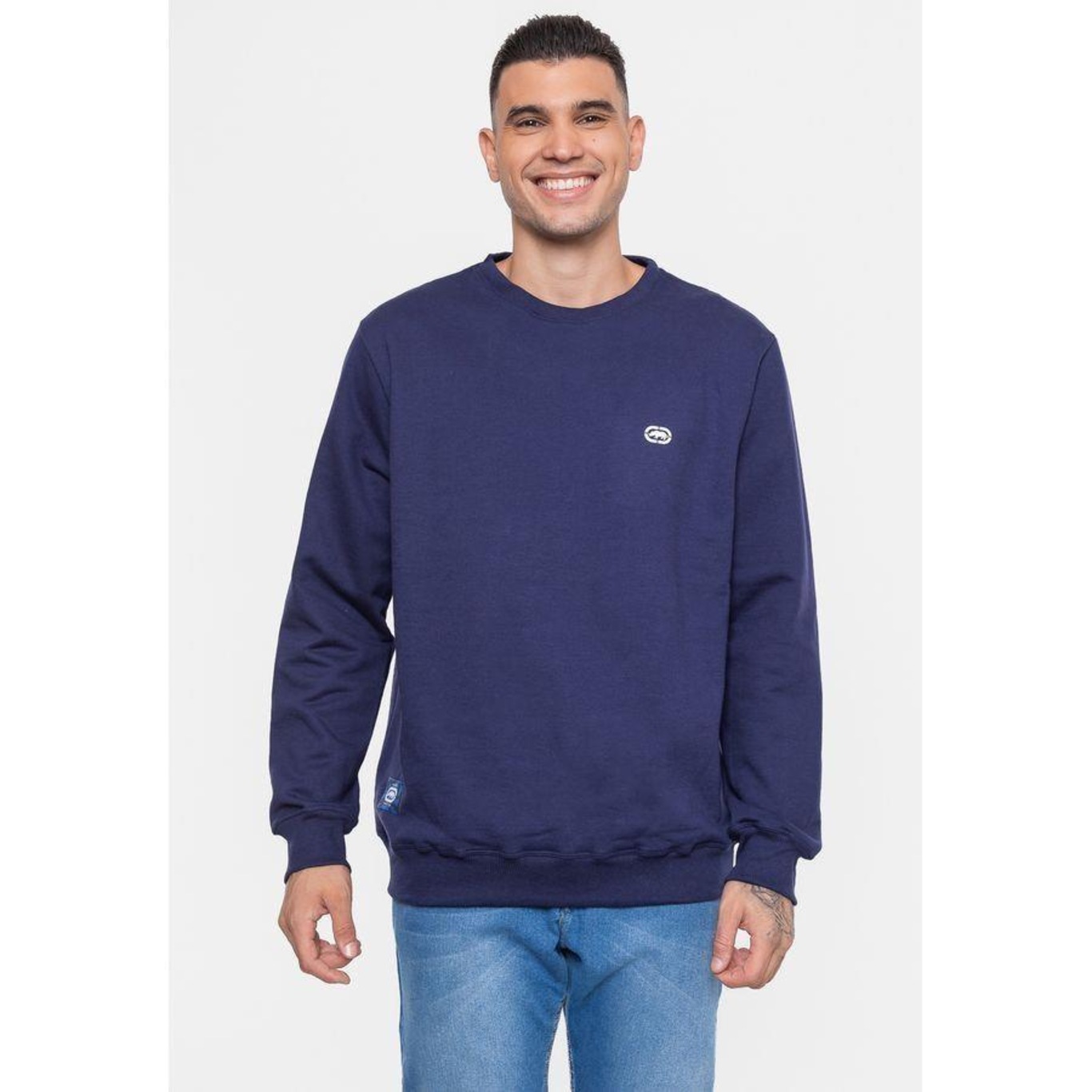 Blusão de Moletom sem Capuz Ecko Fashion Basic Cream - Masculino - Foto 1