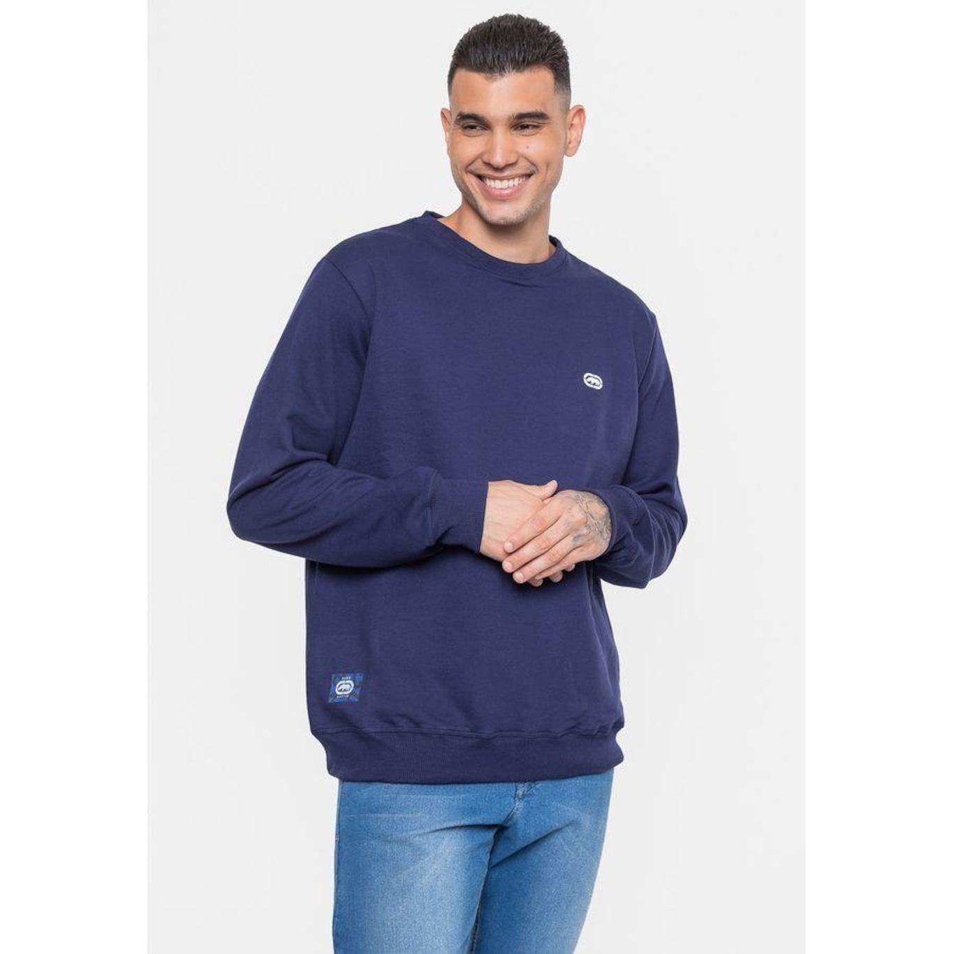 Blusão de Moletom sem Capuz Ecko Fashion Basic Cream - Masculino - Foto 4