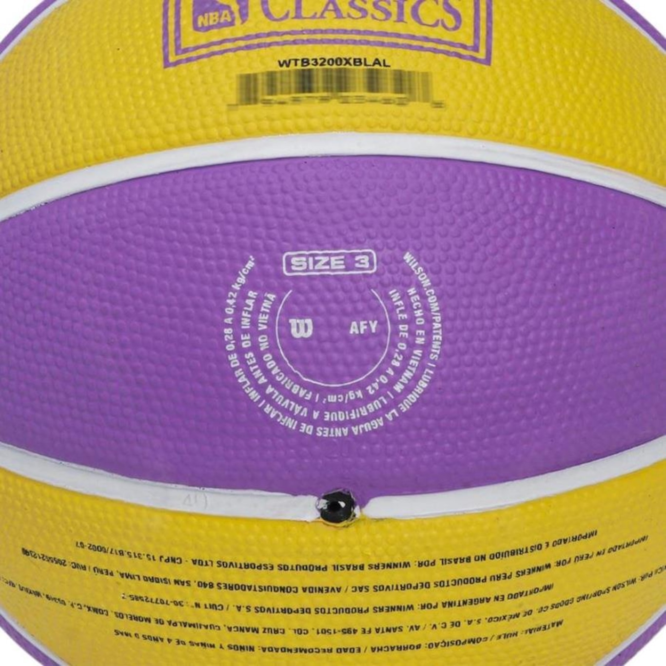 Mini Bola de Basquete Wilson Nba Team Retro La Lakers - Foto 3