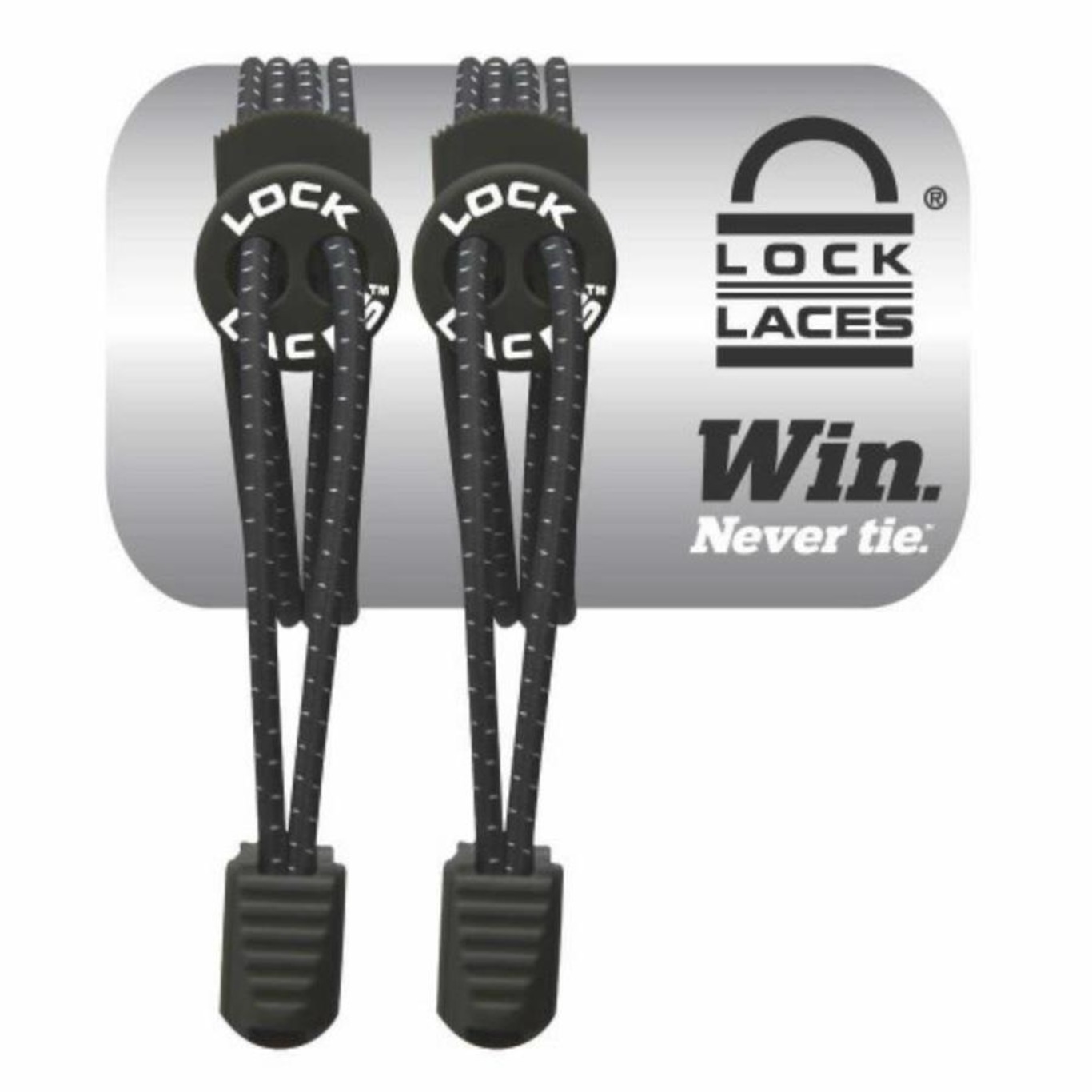 Cadarço Elástico Lock Laces Preto Unissex - Foto 2