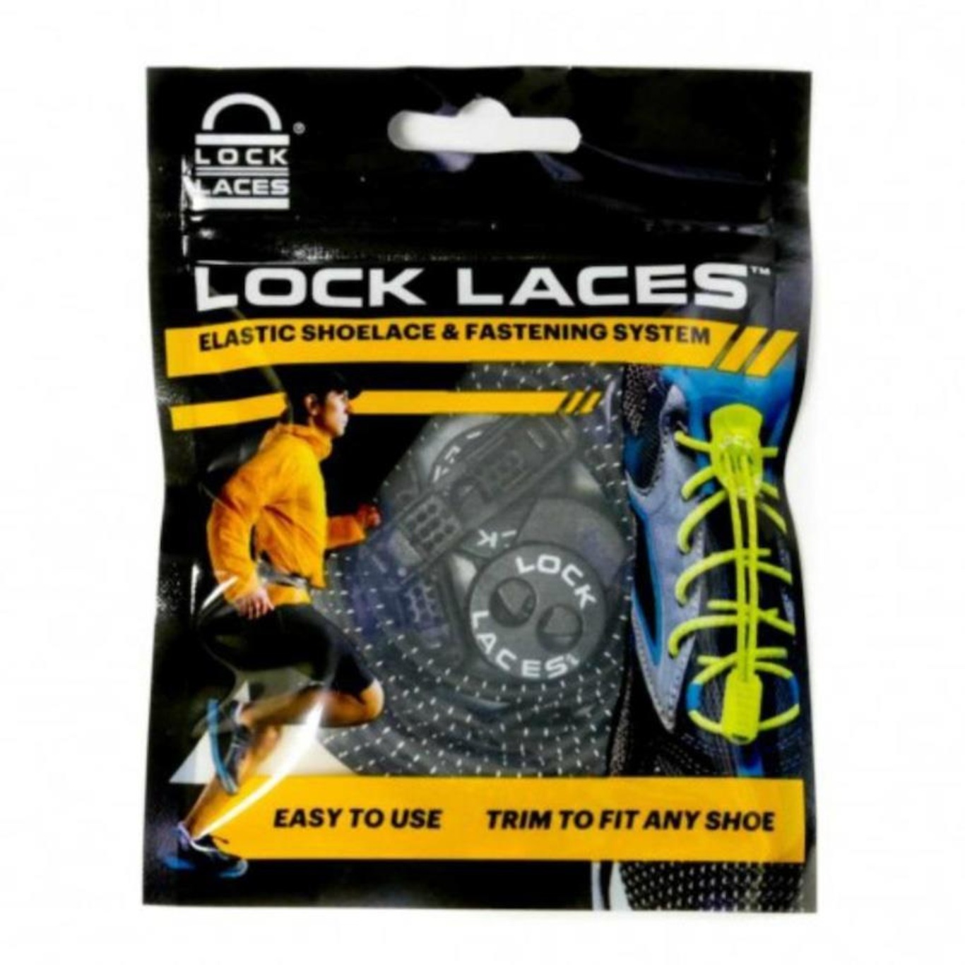 Cadarço Elástico Lock Laces Preto Unissex - Foto 3