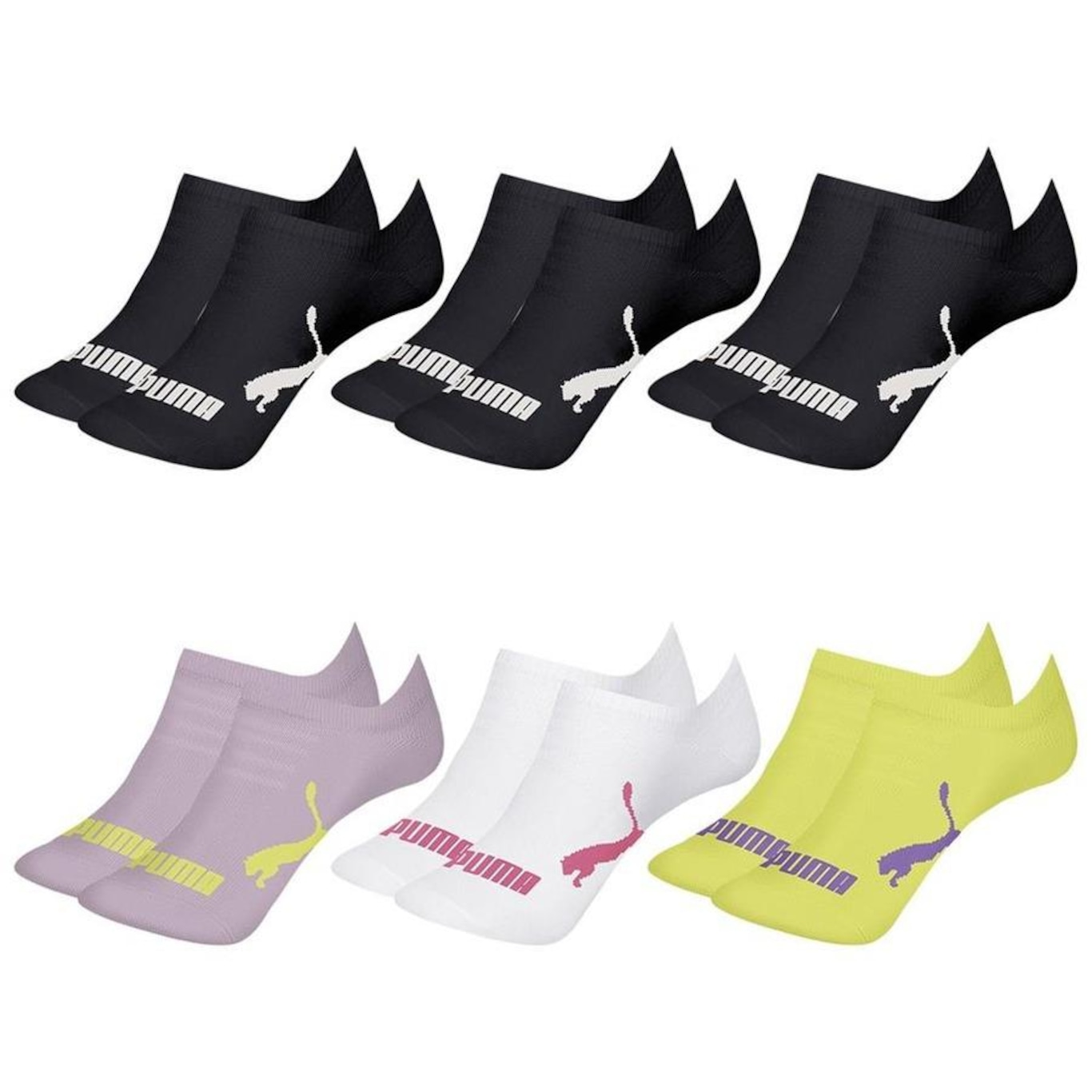 Kit Meia Sapatilha Puma Invisível - 6 Pares - Infantil - Foto 1