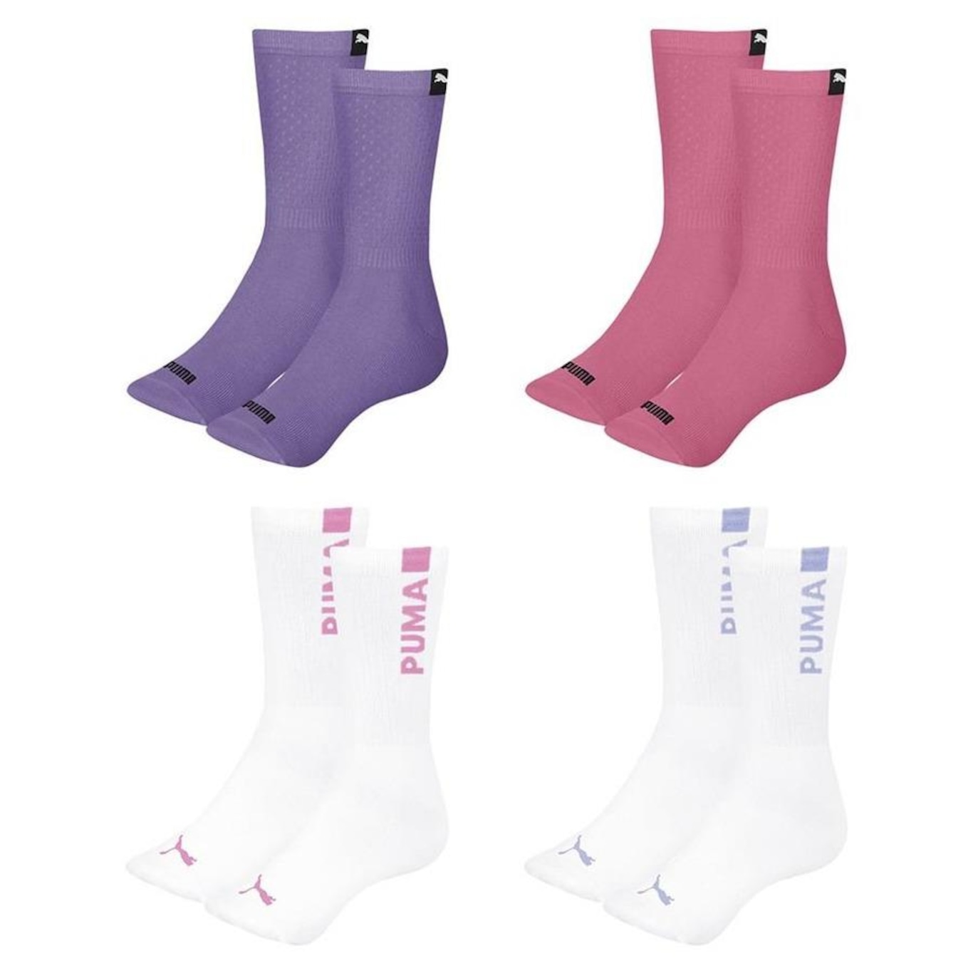 Kit Meia Puma Esportiva - 4 Pares - Feminino - Foto 1