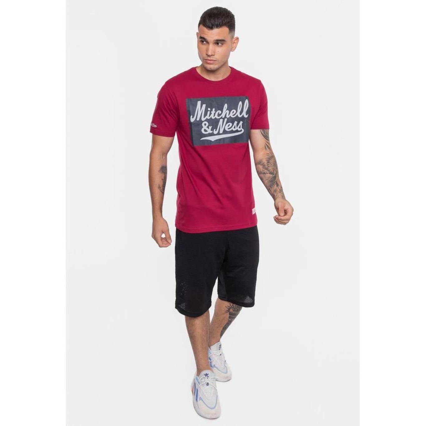 Camiseta Mitchell & Ness Masculina Estampada Bordo - Mitchell & Ness - Foto 5