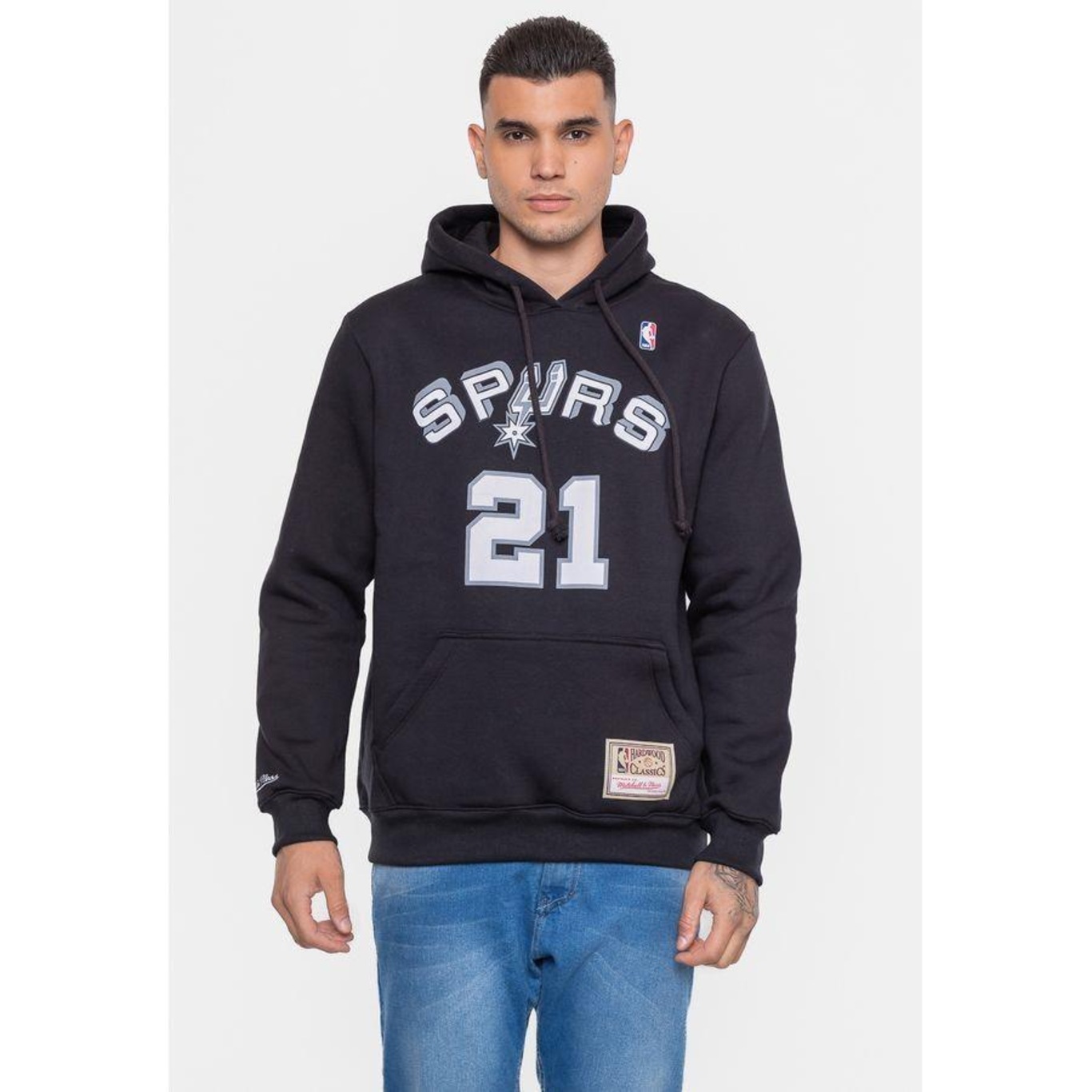 Blusão de Moletom com Capuz Mitchell & Ness San Antonio Spurs Duncan - Masculino - Foto 2