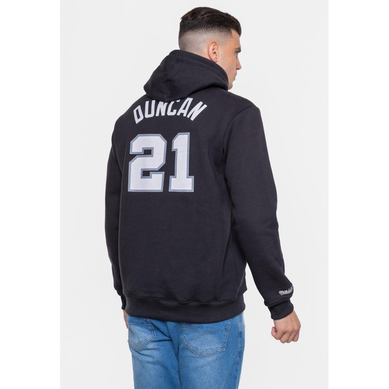 Blusão de Moletom com Capuz Mitchell & Ness San Antonio Spurs Duncan - Masculino - Foto 4