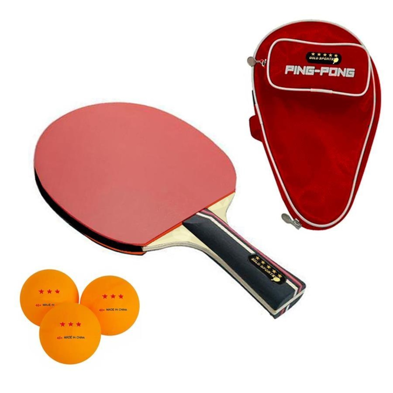 Kit Tênis de Mesa Gold Sports Venus Ii - 1 Raquete 5 Star - 3 Bolas Tm Star  Raqueteira - Foto 1