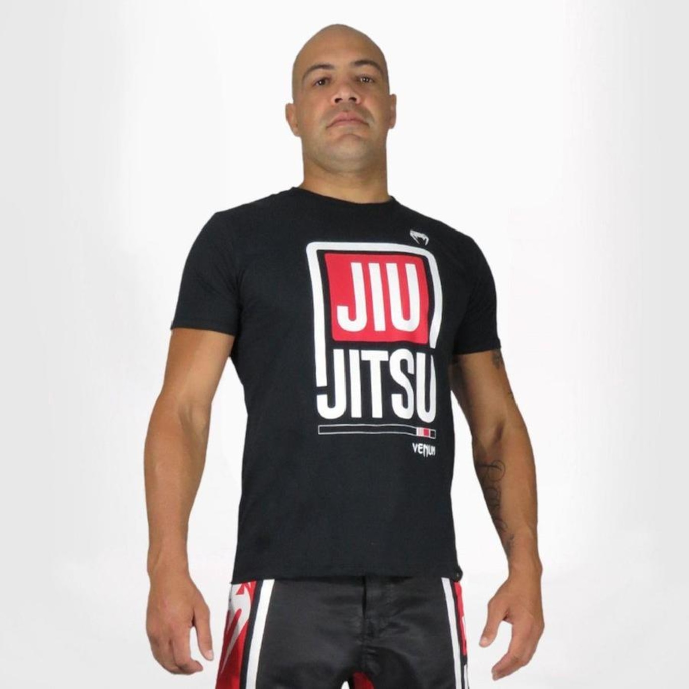 Camiseta Venum Jiu Jitsu Grau Dark - Masculina - Foto 1