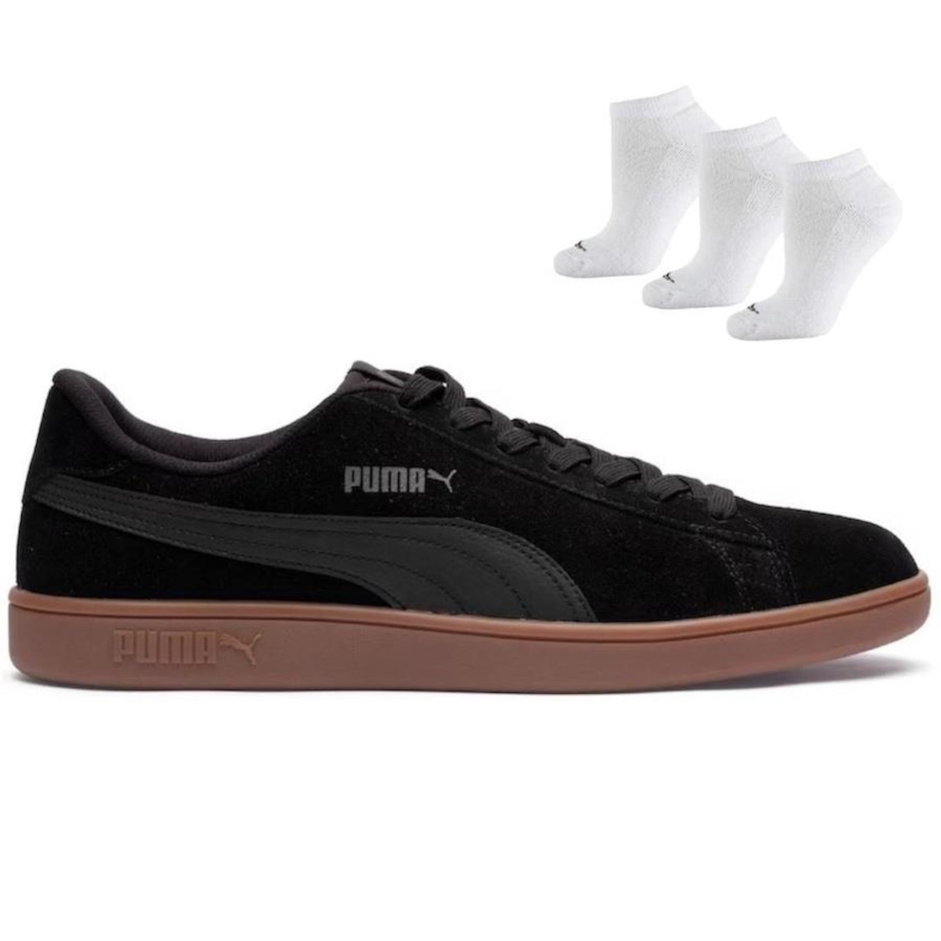 Tênis Puma Smash V2 - Masculino + 3 Pares de Meias - Foto 1