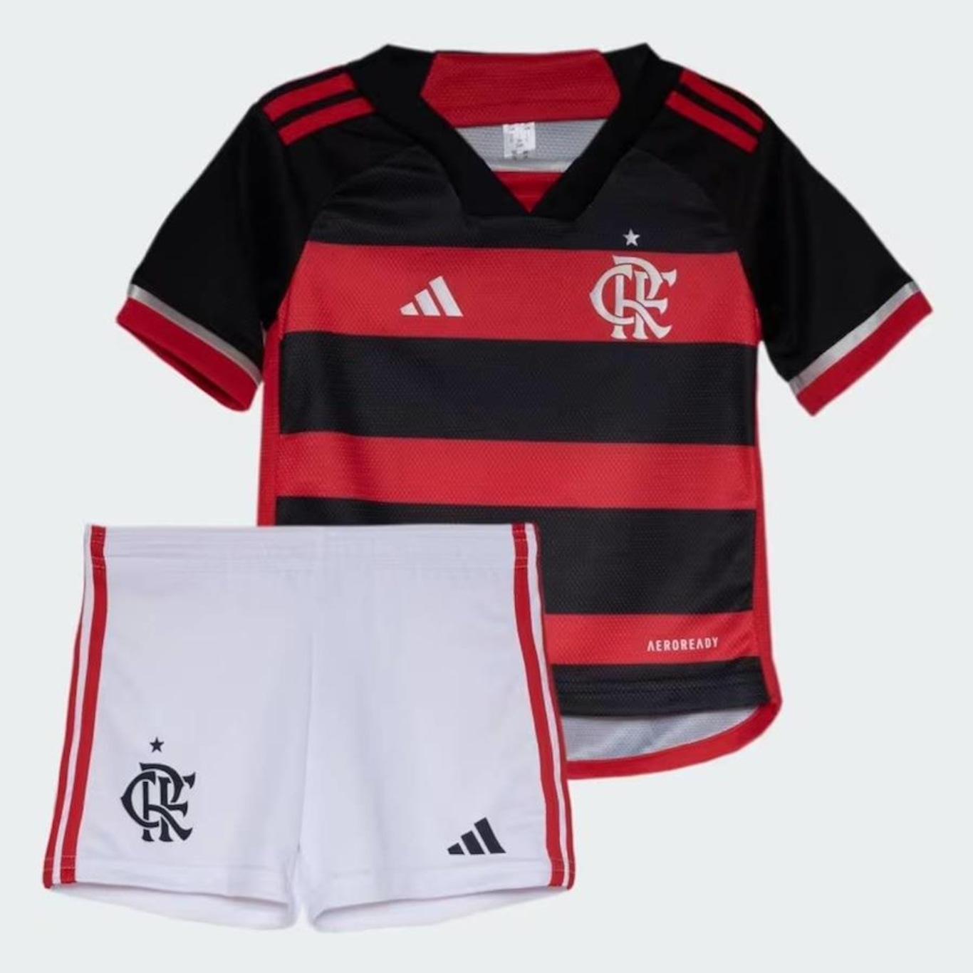 Kit Uniforme do Flamengo I 2024 adidas - Infantil - Foto 1