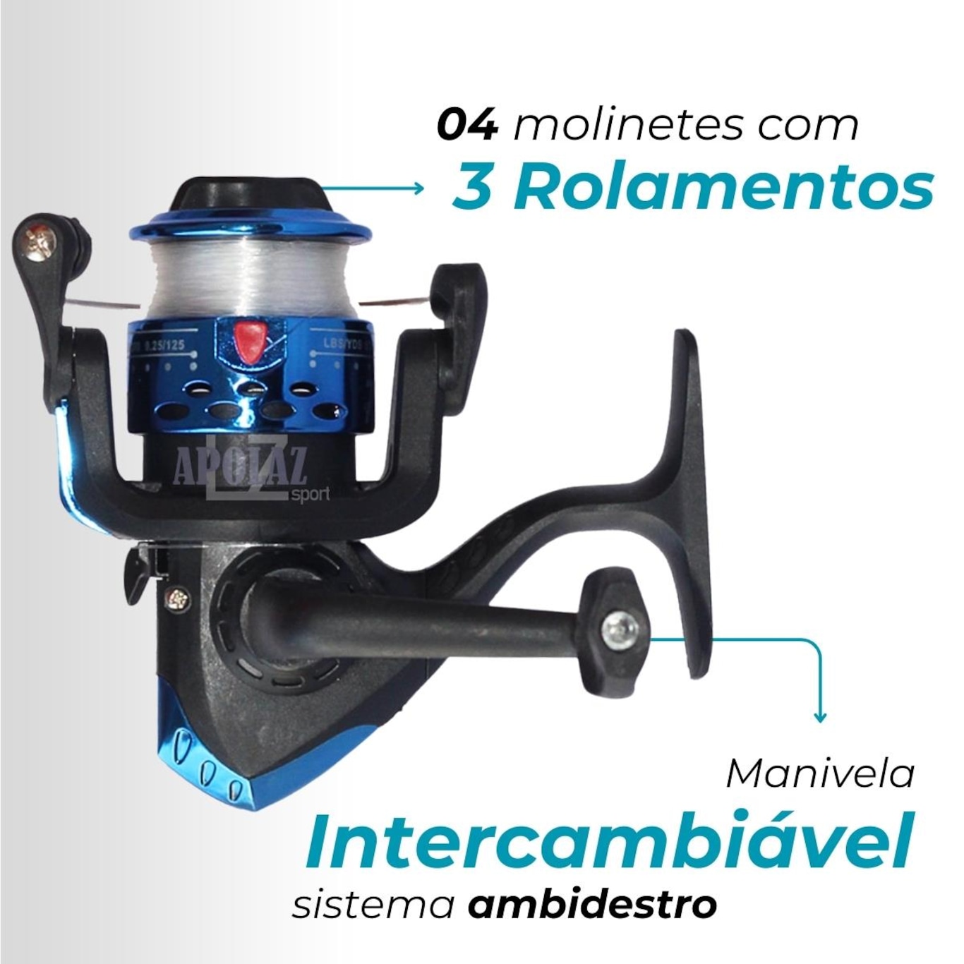 Kit Pesca Completo 4 Varas Taue e Molinetes + Maleta Itens Barato - Foto 6