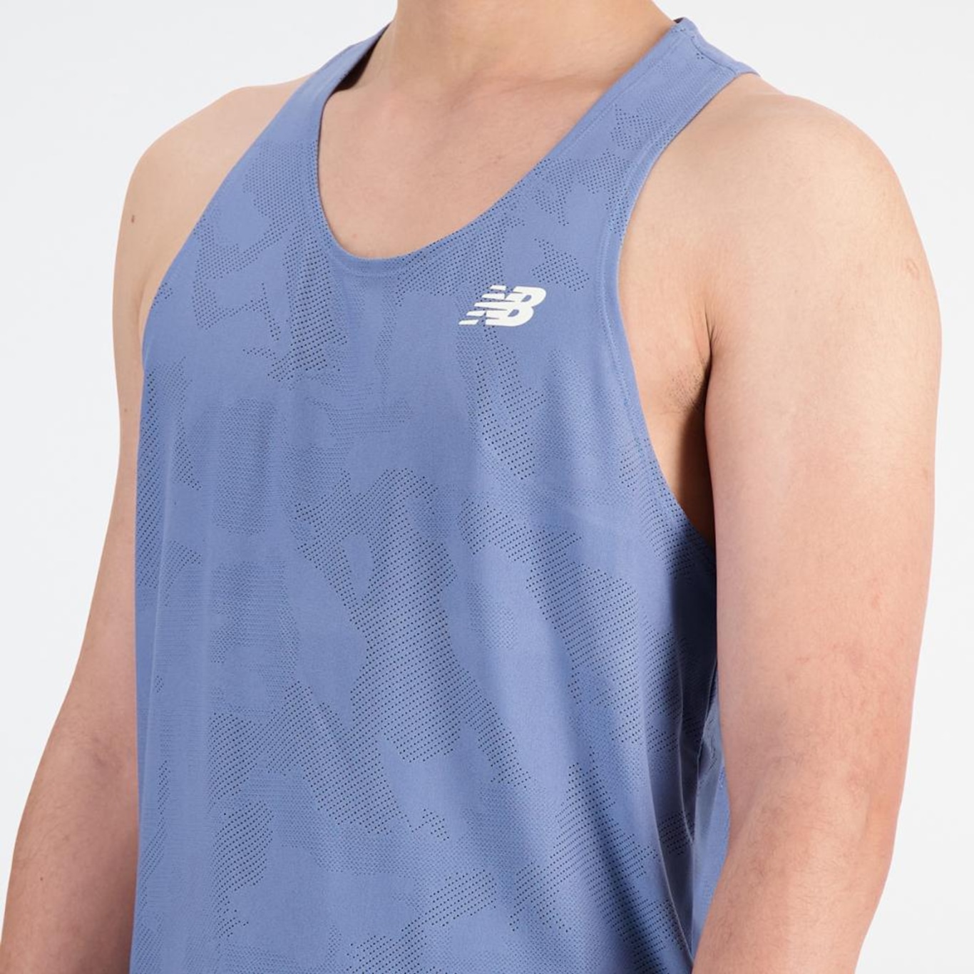 Camiseta Regata New Balance Q Speed Jacquard - Masculina - Foto 5