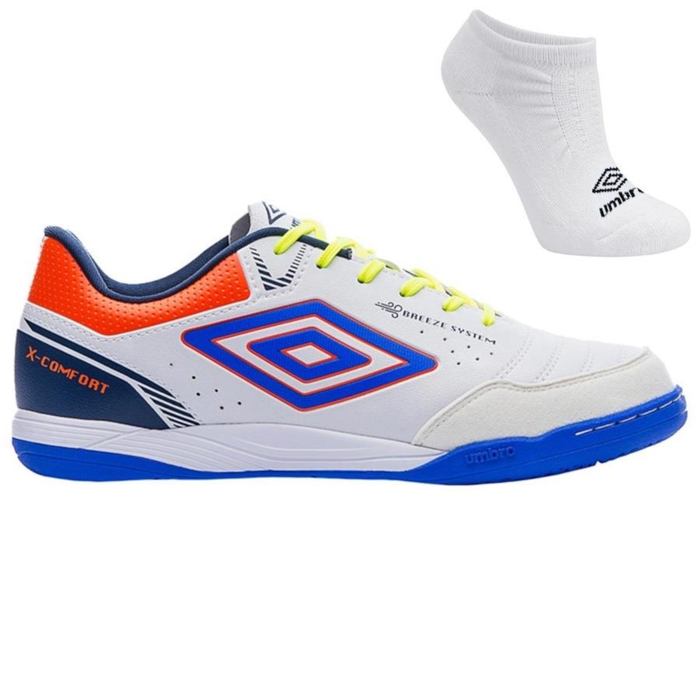 Kit Chuteira Futsal Umbro X-Comfort + Meia - Adulto - Foto 1