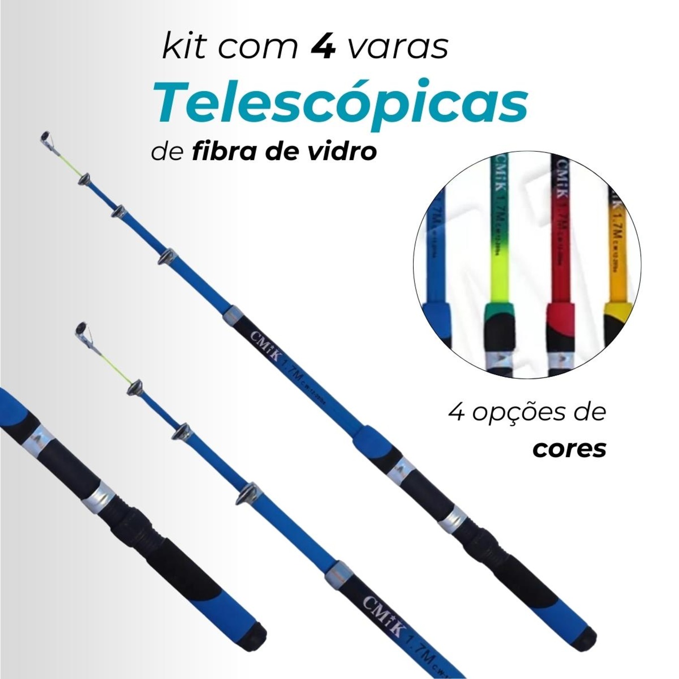 Kit Pescaria Completo 4 Varas Taue com Molinete + Acessórios - Foto 4