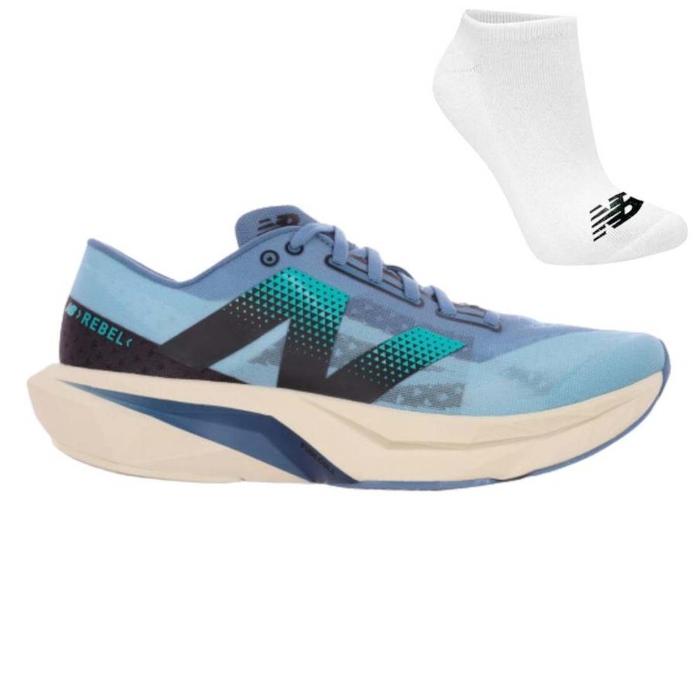 Kit Tênis New Balance Fuelcell Rebel V4 + Meia - Masculino - Foto 1