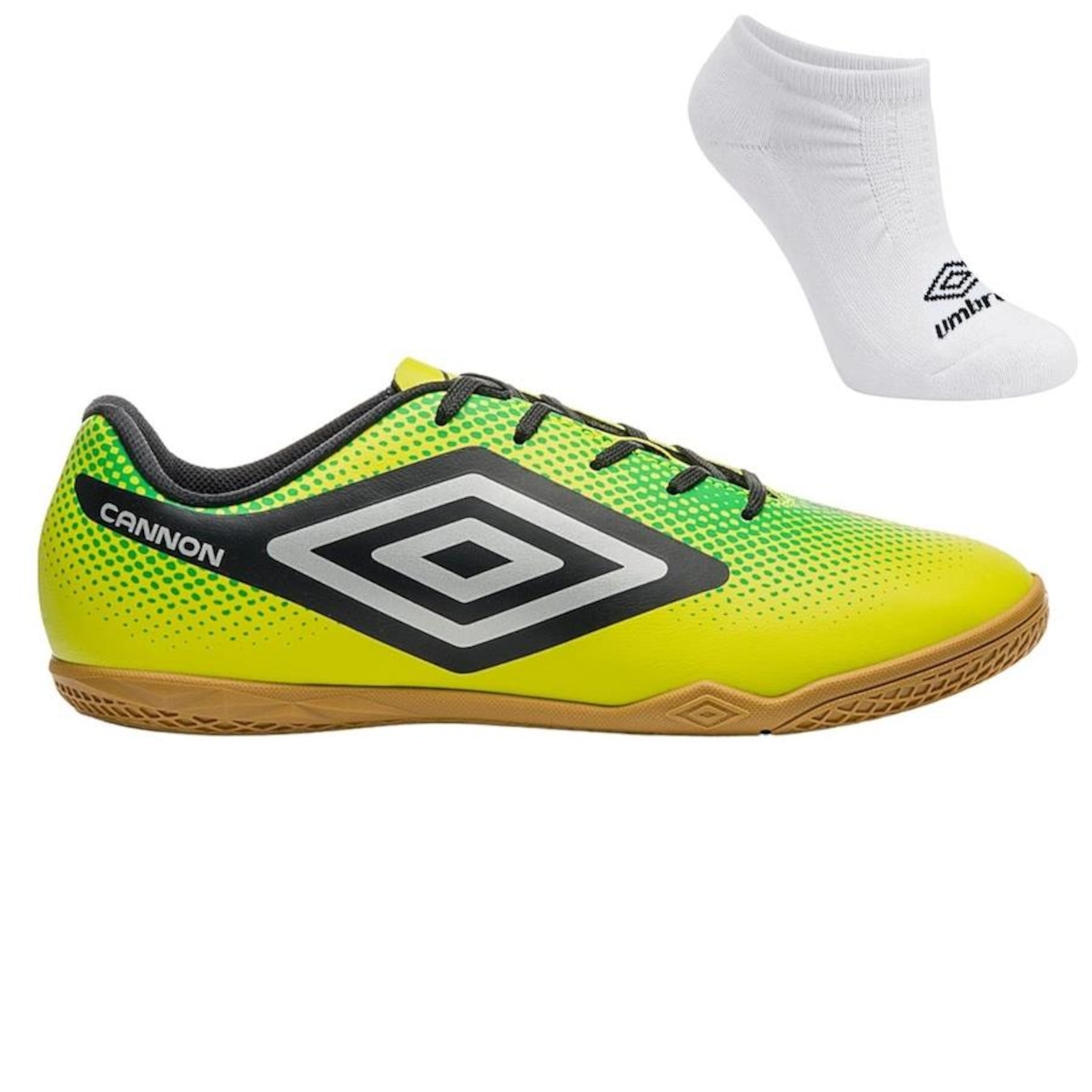 Chuteira Futsal Umbro Cannon + Meia - Adulto - Foto 1