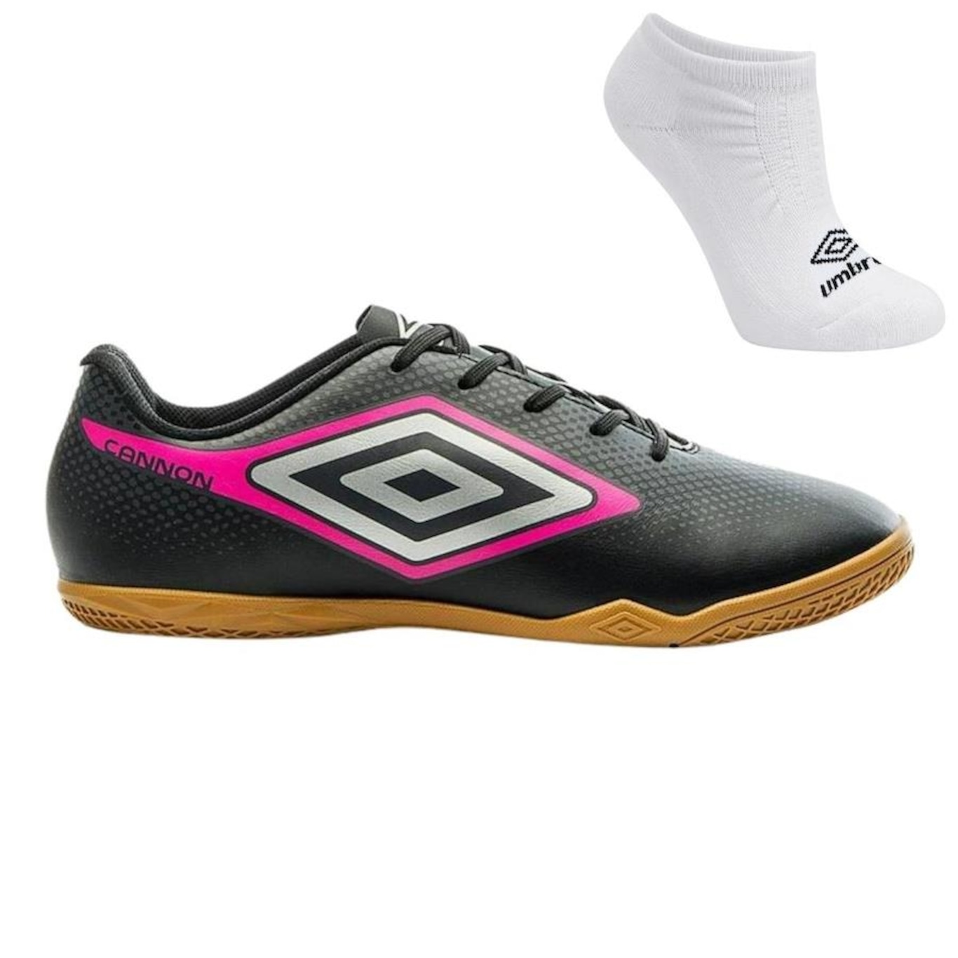 Chuteira Futsal Umbro Cannon + Meia - Adulto - Foto 1