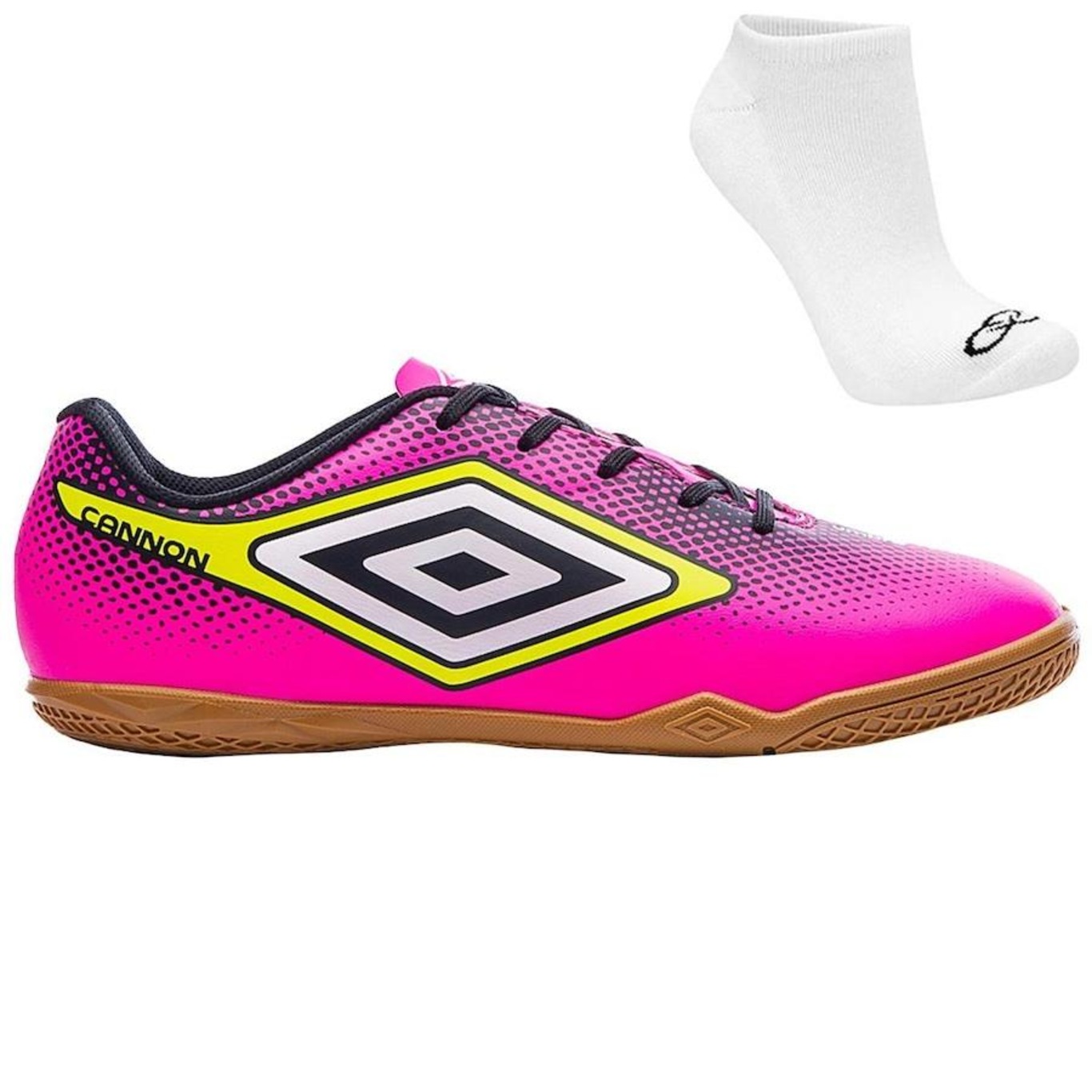 Chuteira Futsal Umbro Cannon + Meia - Adulto - Foto 1