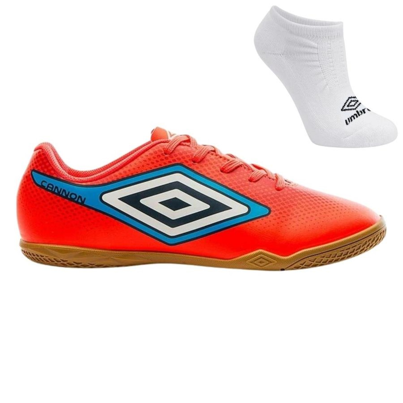 Chuteira Futsal Umbro Cannon + Meia - Adulto - Foto 1