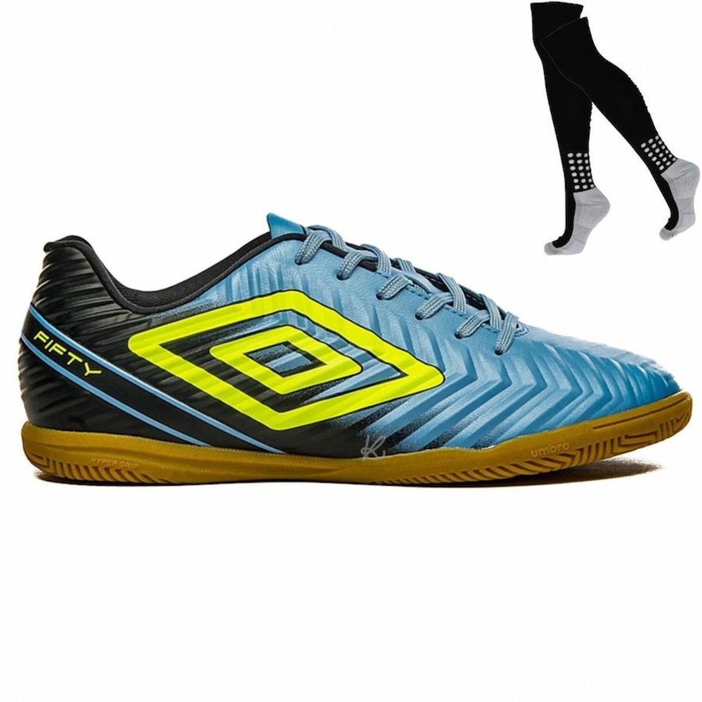 Chuteira Futsal Umbro Fifty V + Meião - Adulto - Foto 1