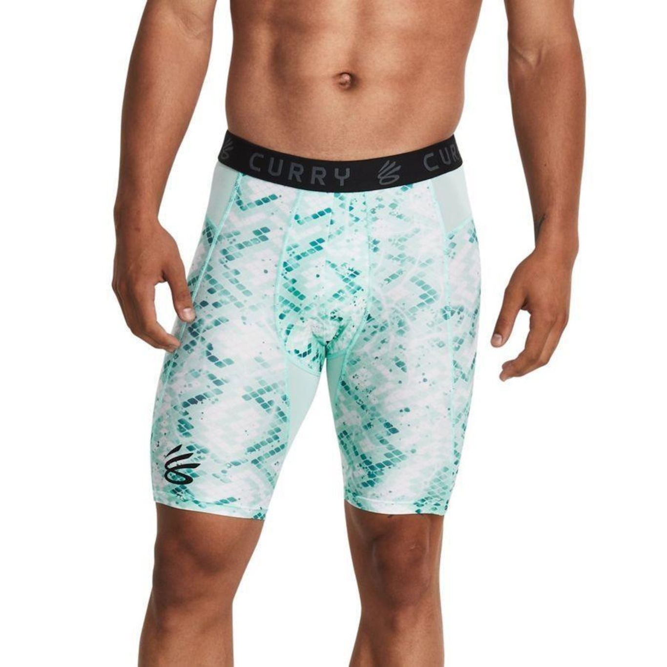 Bermuda de Compressão Masculina Under Amour Curry Heatgear Printed - Under Armour - Foto 1