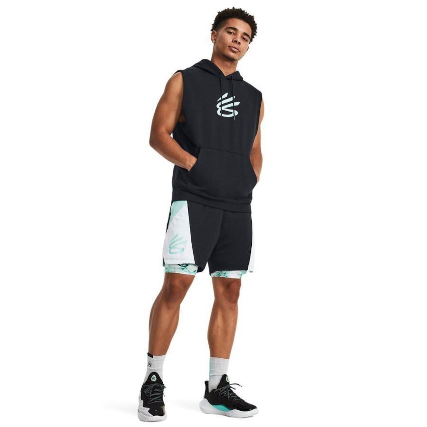 Bermuda de Compressão Masculina Under Amour Curry Heatgear Printed - Under Armour - Foto 5