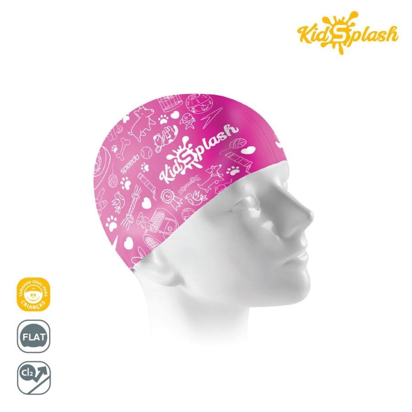 Touca de Natação Speedo de Silicone Estampa Pet Kidsplash - Infantil - Foto 2