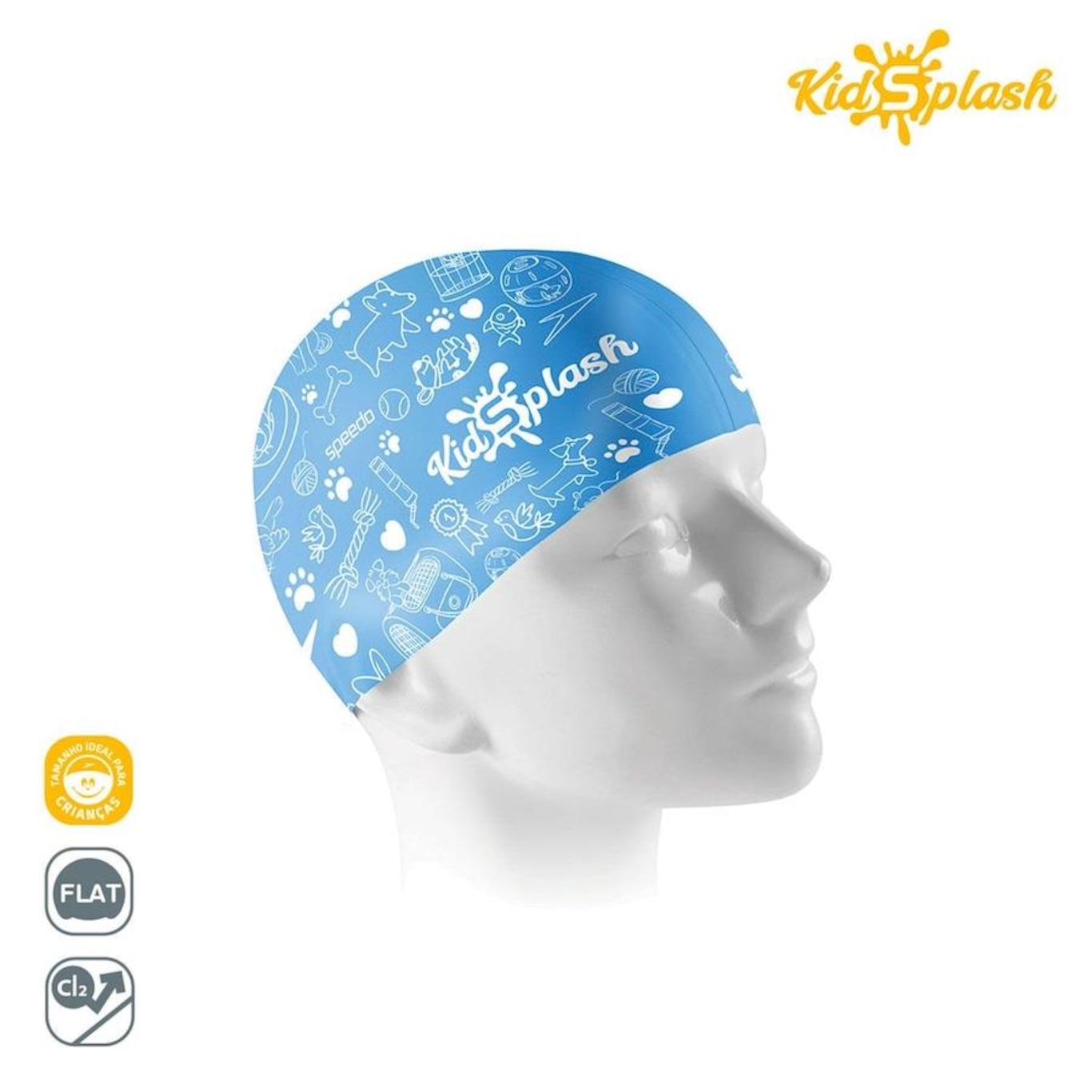 Touca de Natação Speedo de Silicone Estampa Pet Kidsplash - Infantil - Foto 2