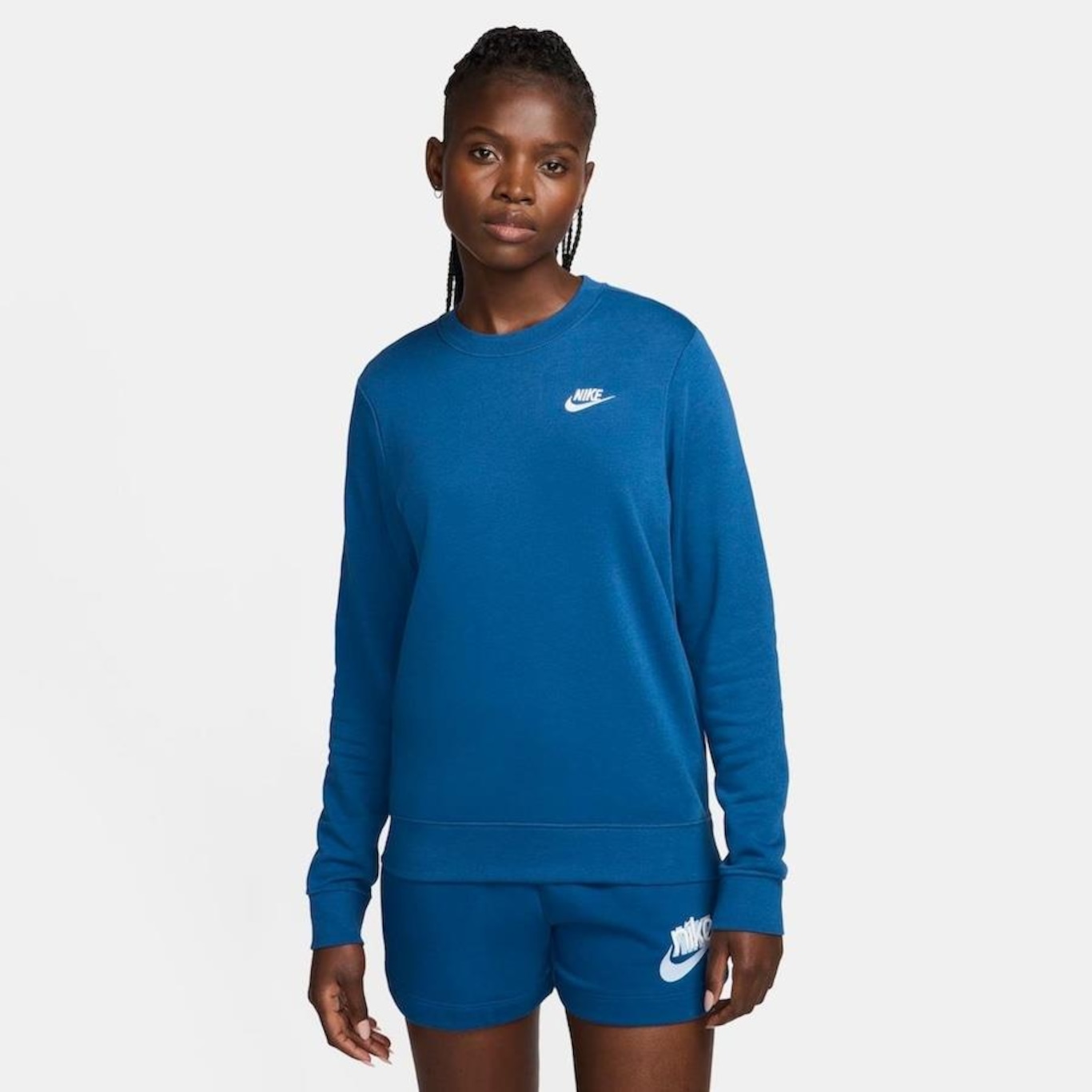 Blusão sem Capuz Nike Sportswear Club Fleece Crew - Feminino - Foto 1