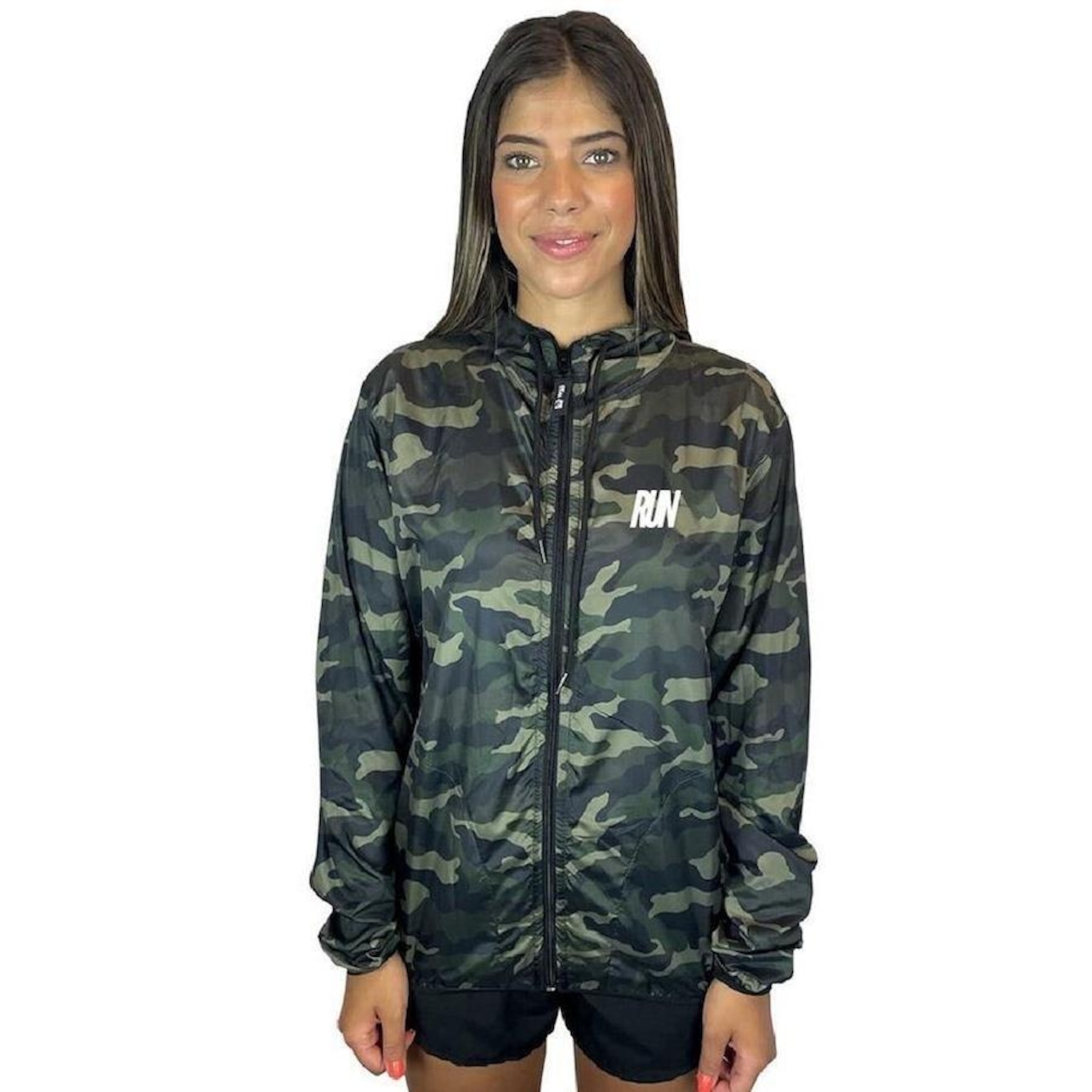 Jaqueta Corta Vento Wss Run Minimalist Camuflada - Feminina - Foto 1