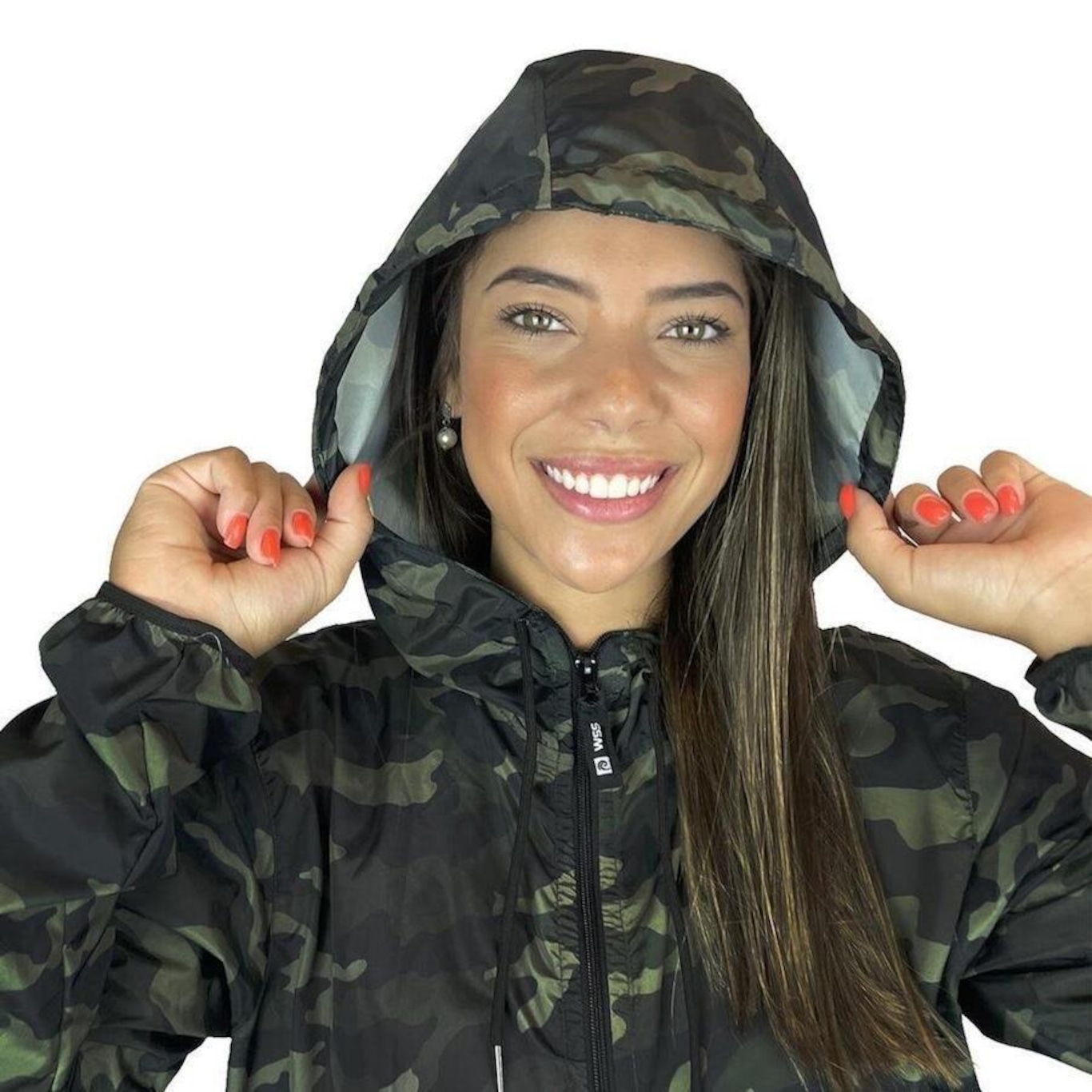 Jaqueta Corta Vento Wss Run Minimalist Camuflada - Feminina - Foto 3