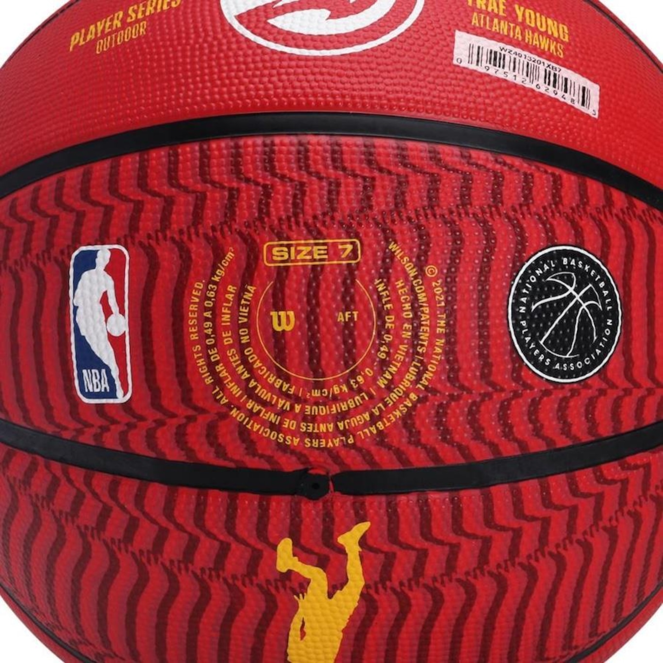 Bola de Basquete Wilson Nba Player Icon Outdoor Trae Young - Tamanho 7 - Foto 5