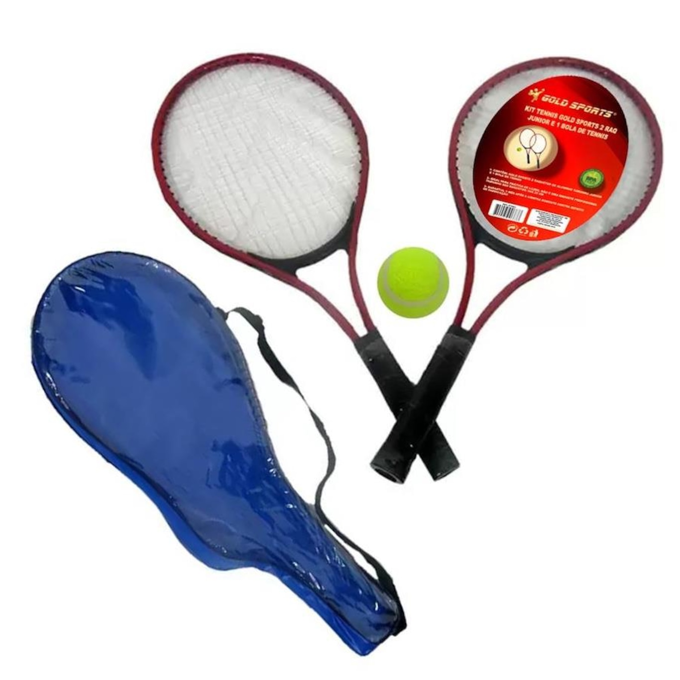 Kit Tênnis Gold Sports 2 Raquetes + 1 Raqueteira + 1 Bola de Tênnis - Infantil - Foto 1