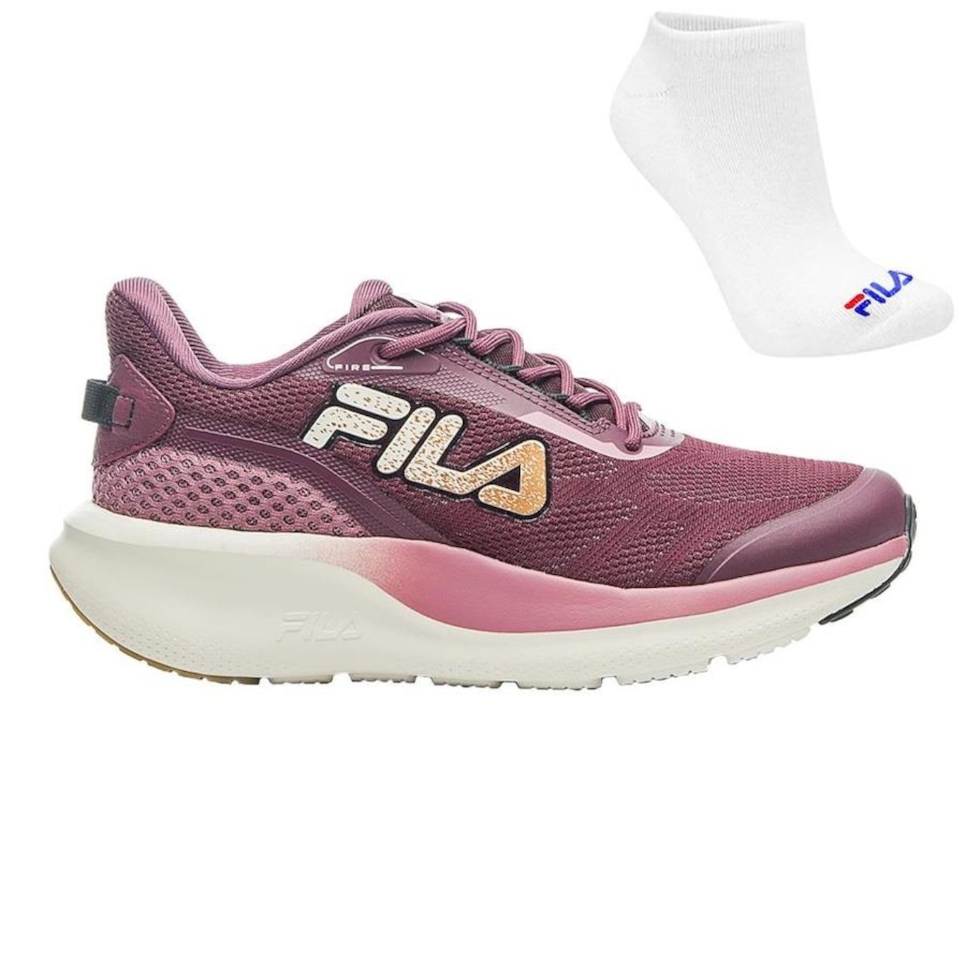 Kit Tênis Fila Fire + Meia - Feminino - Foto 1