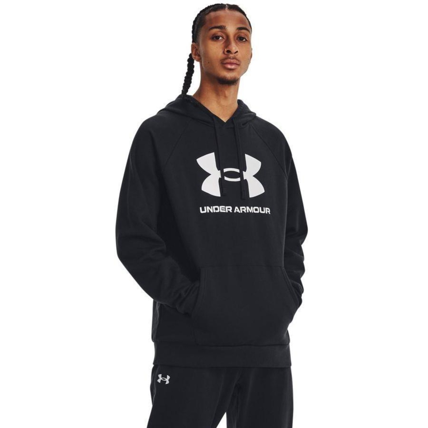 Blusão Under Armour Rival Fleece Hoodie Big Logo - Masculina - Foto 1