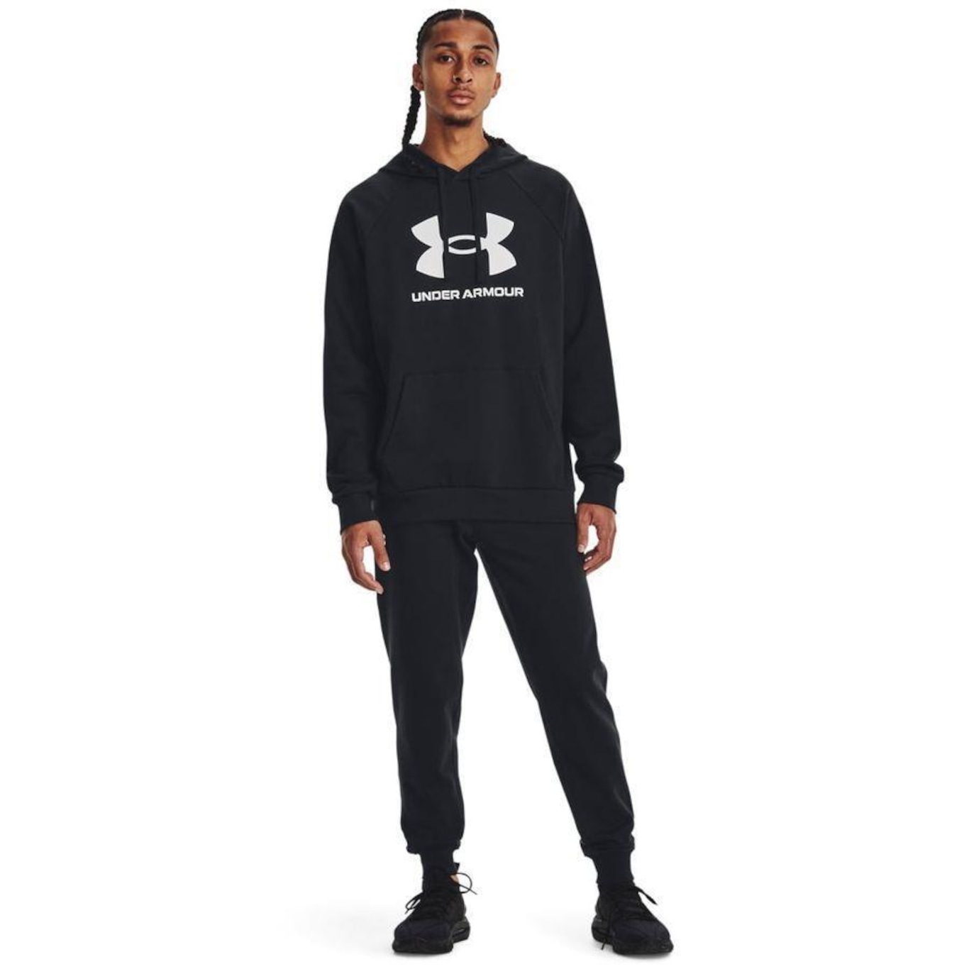 Blusão Under Armour Rival Fleece Hoodie Big Logo - Masculina - Foto 4