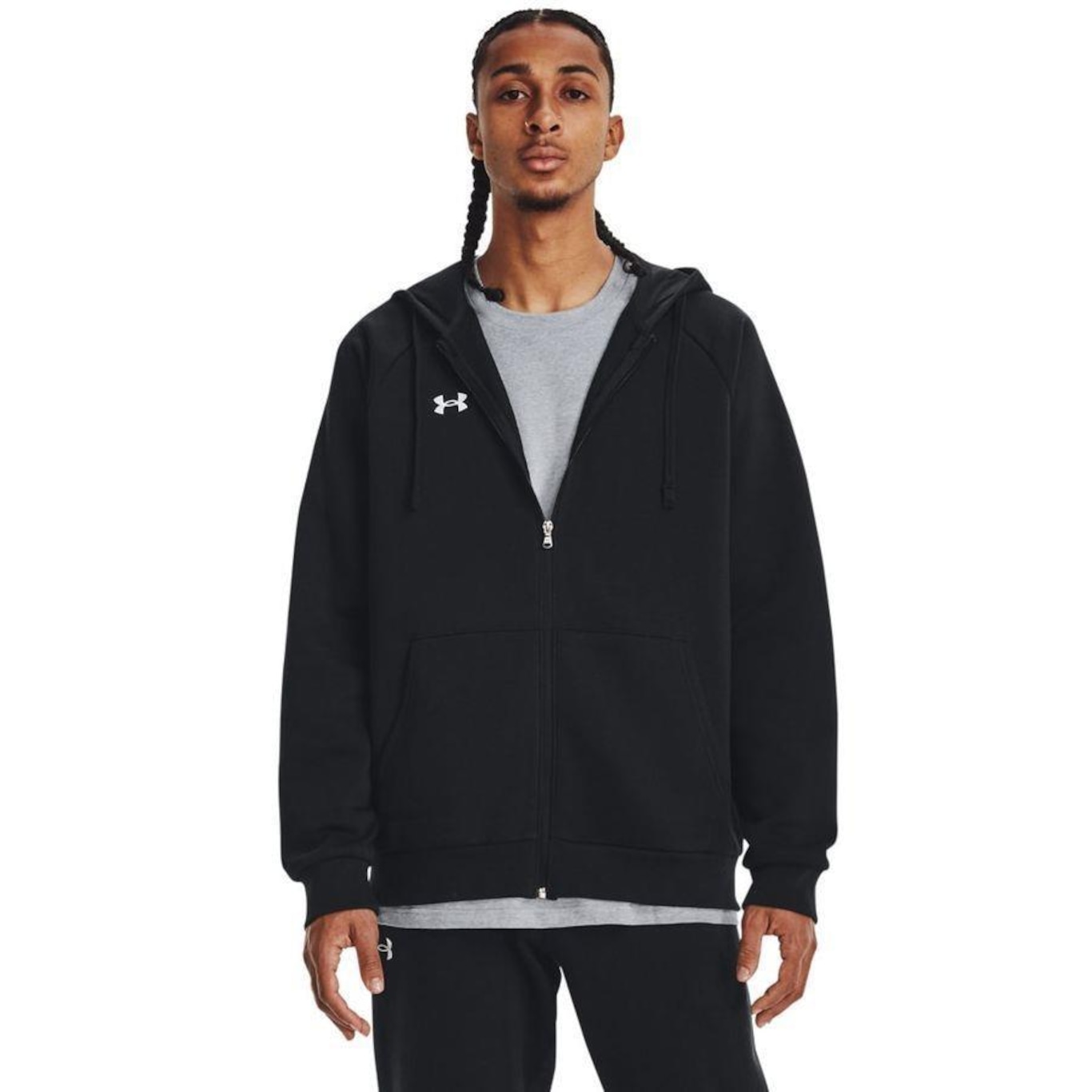 Jaqueta Under Armour Rival Fleece Full-Zip Hoodie - Masculina - Foto 1