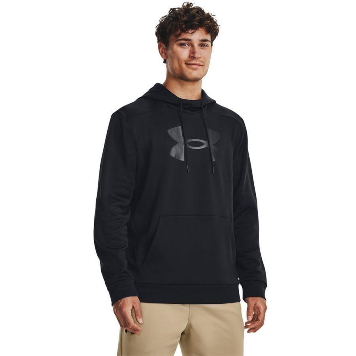 Blusão de Moletom Masculino Under Armour Rival Fleece Big Logo - Foto 1