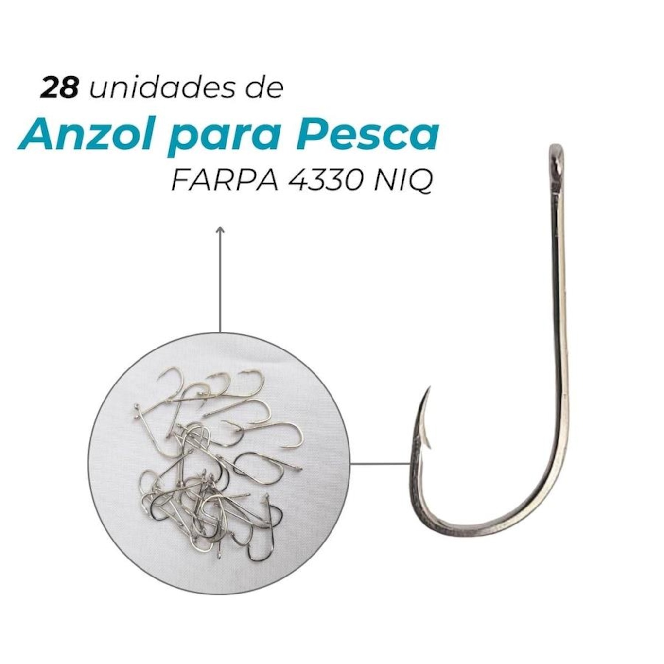 Pacote Albatroz Fishing Azol Pesca 28 Und Niquelados Aço Carbono Farpa 4330 - Foto 2