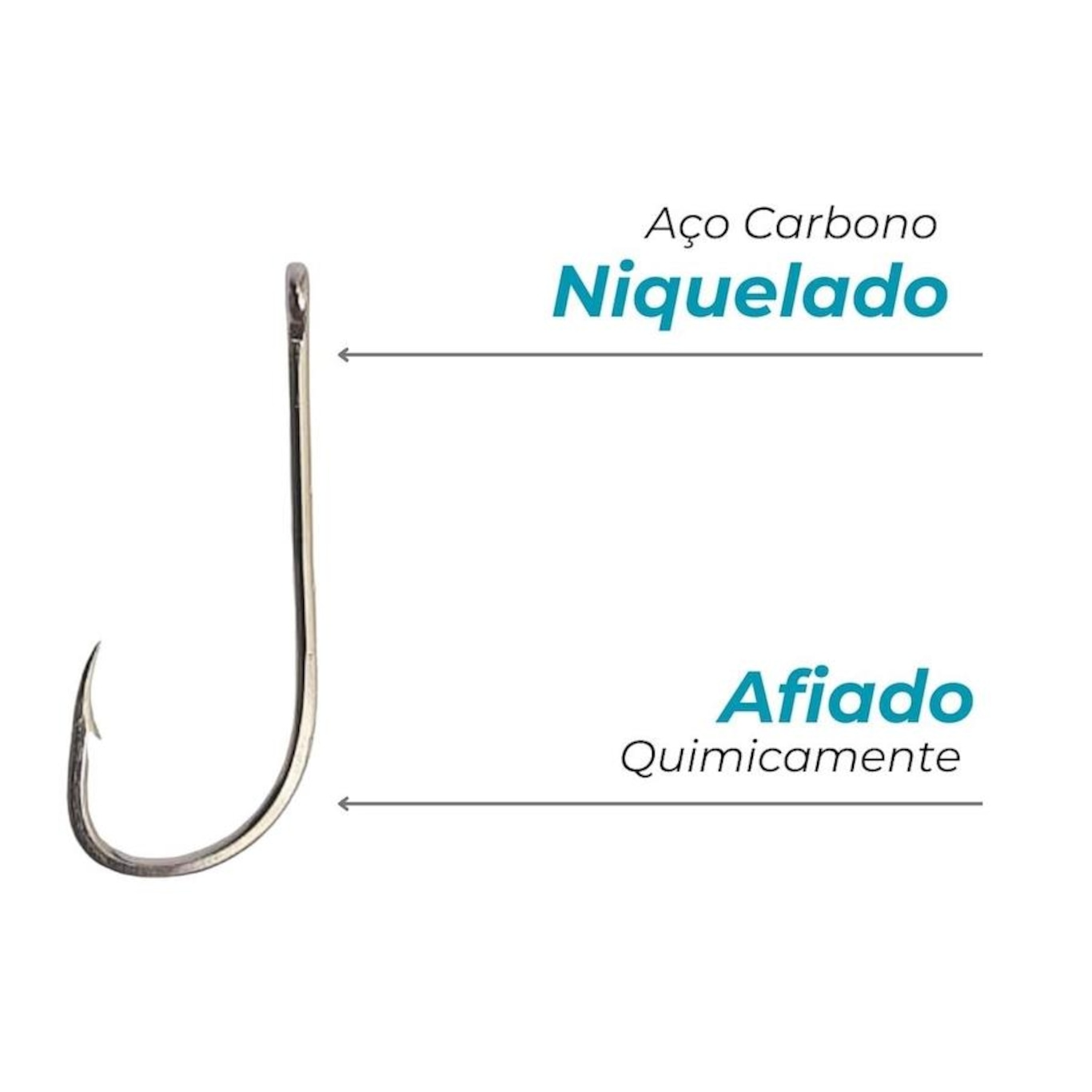 Pacote Albatroz Fishing Azol Pesca 28 Und Niquelados Aço Carbono Farpa 4330 - Foto 4