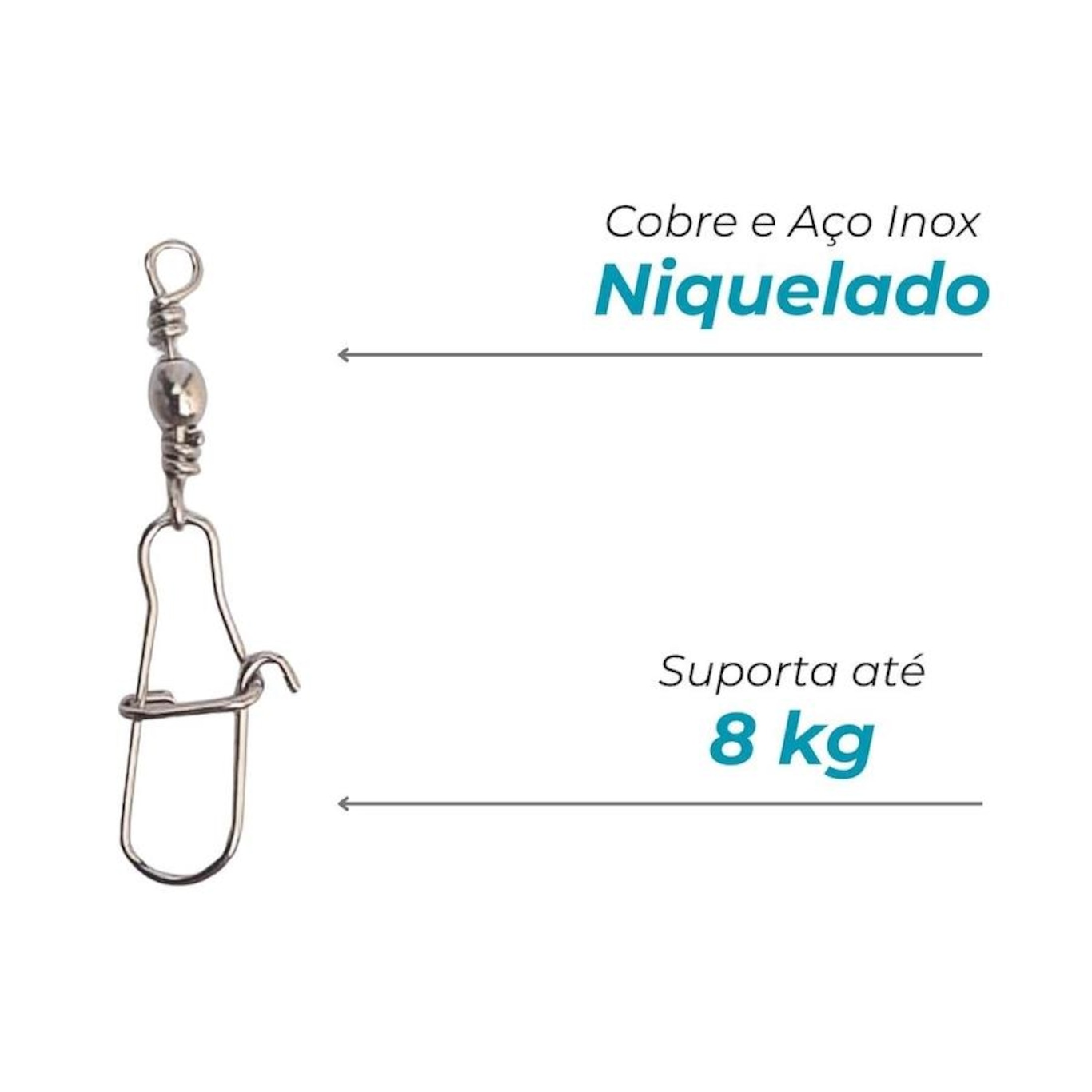 Pacote Albatroz Fishing 15 Snap Girador Pesca 14# Niquelados Resistência 8Kg - Foto 4