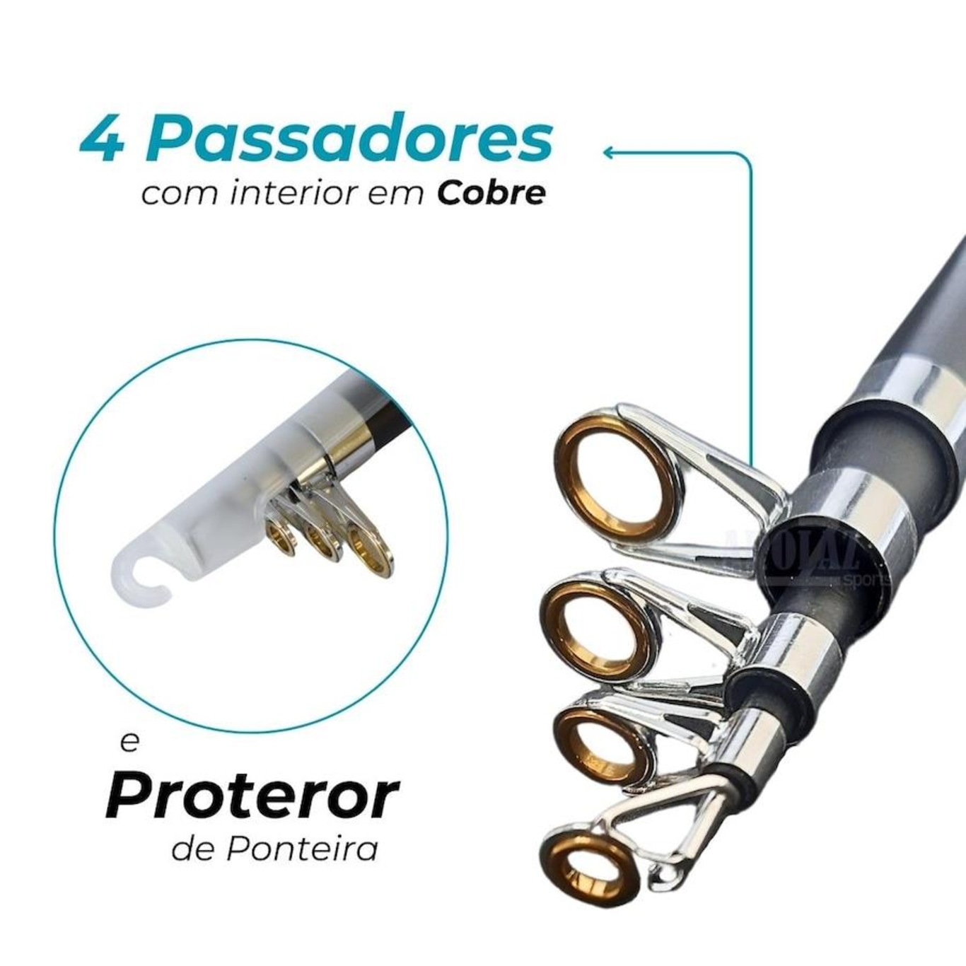 Vara Pesca Telescópica Molinete 2,10M 15-30Lb Cmik 2 Partes - Foto 3