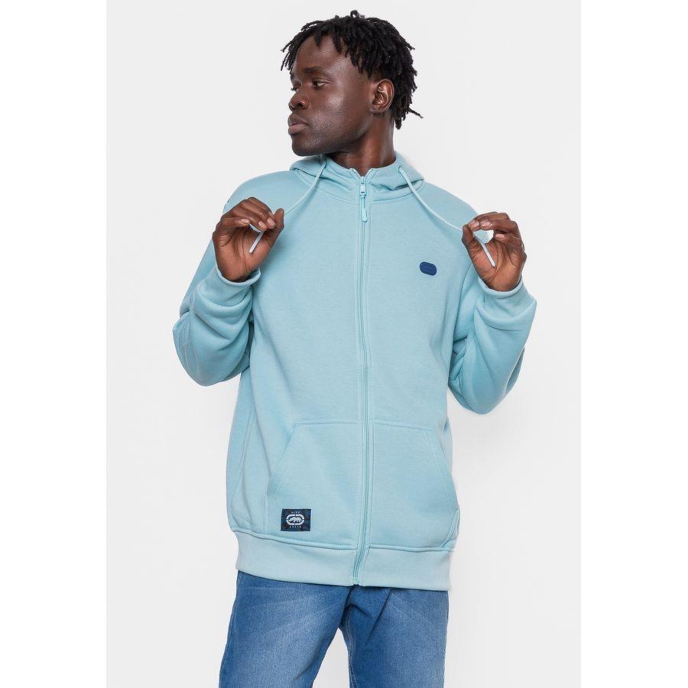 Blusão de Moletom com Capuz Ecko Fashion Basic Aberto - Masculino - Foto 1