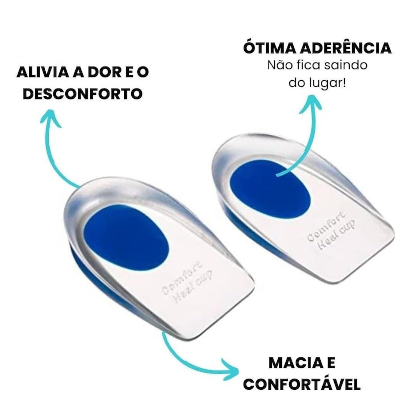 Calcanheira Meia Palmilha Silicone Gel Par Ortopédico Esporão Anti Impacto Red Place - Foto 2